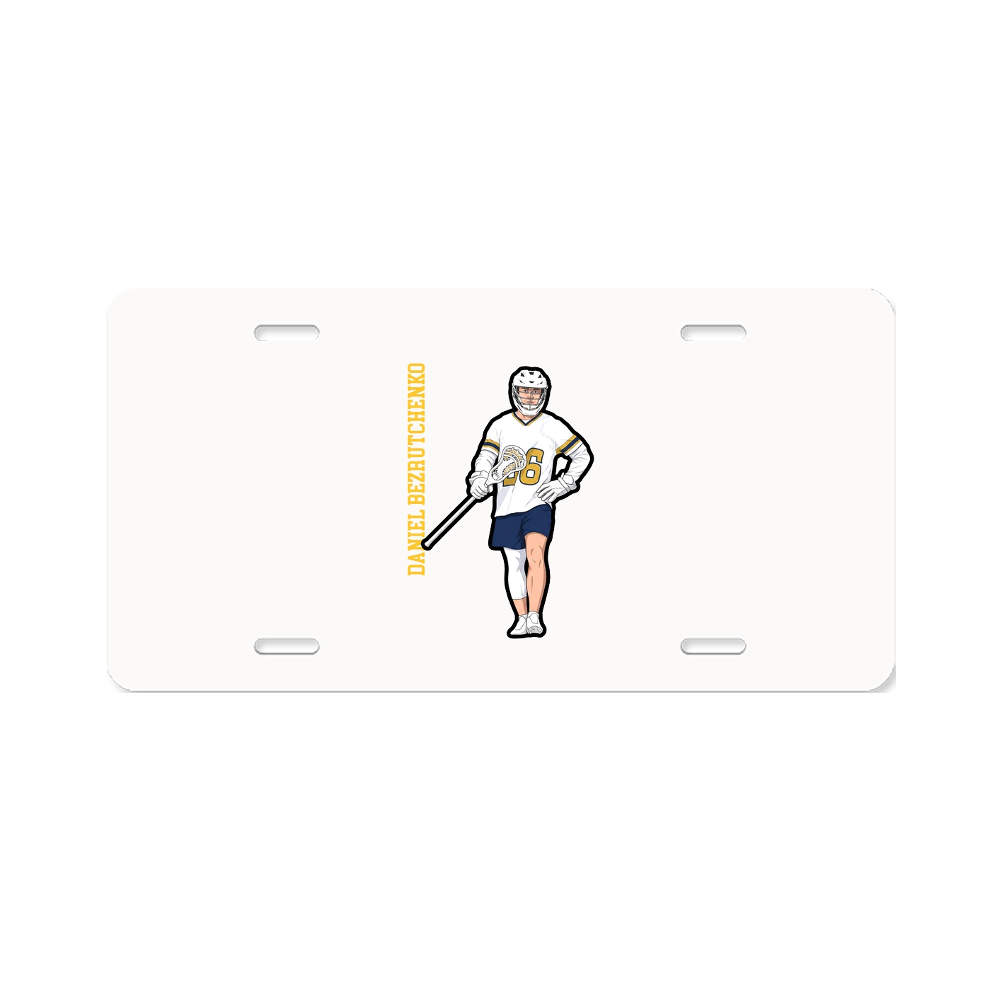 License Plate — Name Vertical in Classic