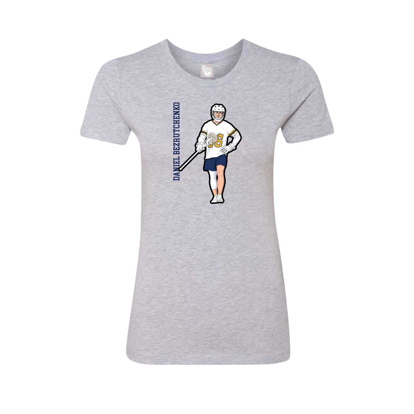 Womens Tee — Name Vertical in Grey