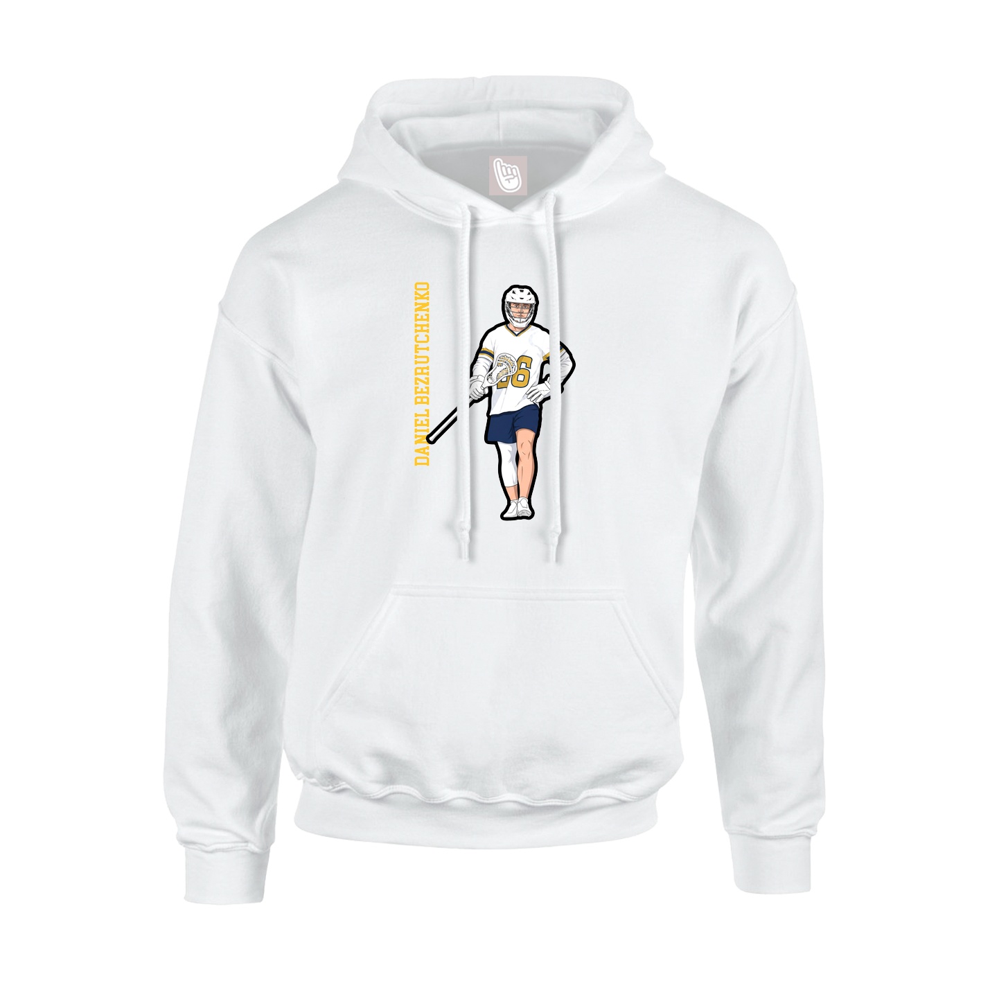 Hoodie — Name Vertical in White