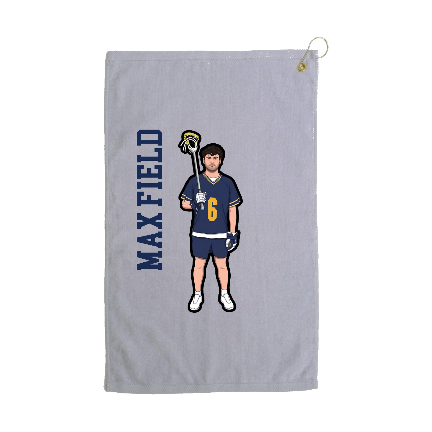 Golf Towel — Name Vertical in Grey