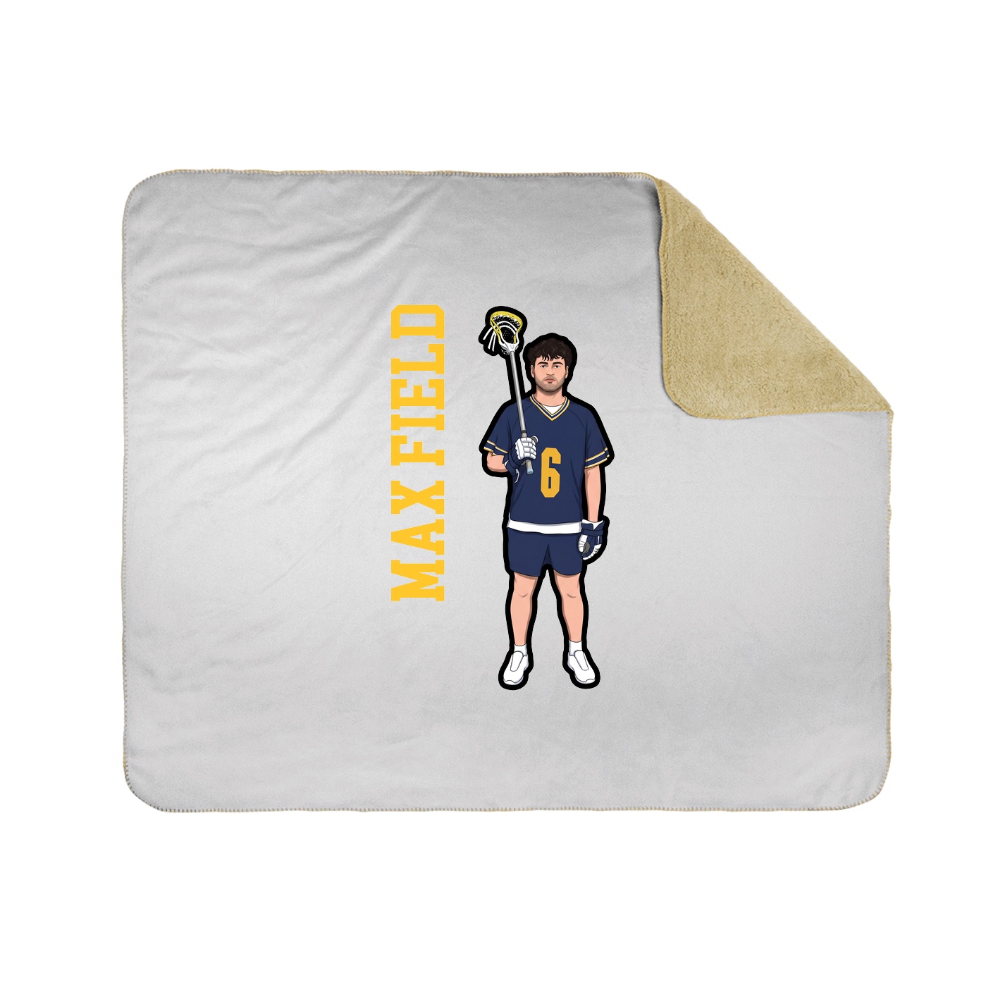 Throw Blanket — Name Vertical in White