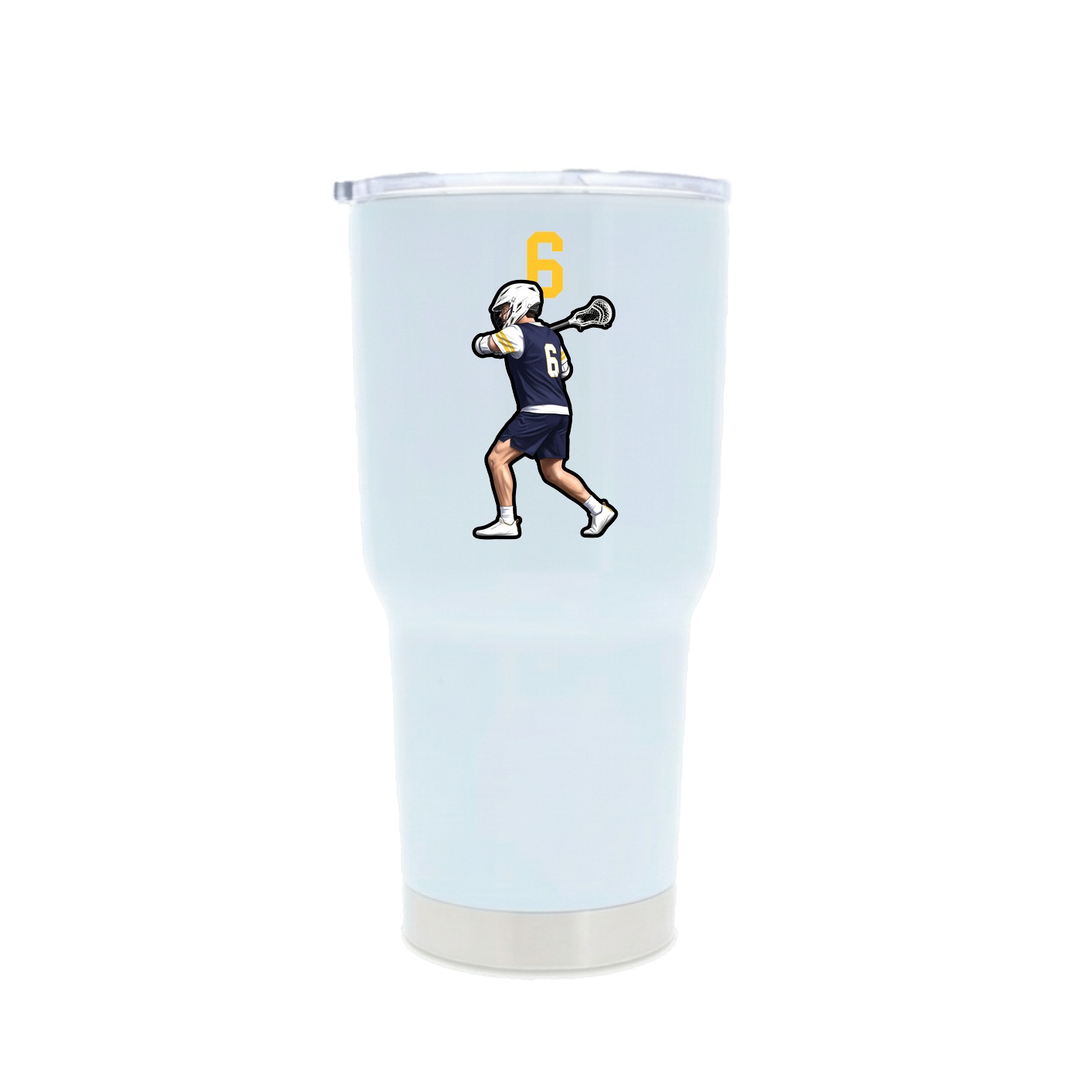 30oz Stainless Steel Tumbler — Number Top in White