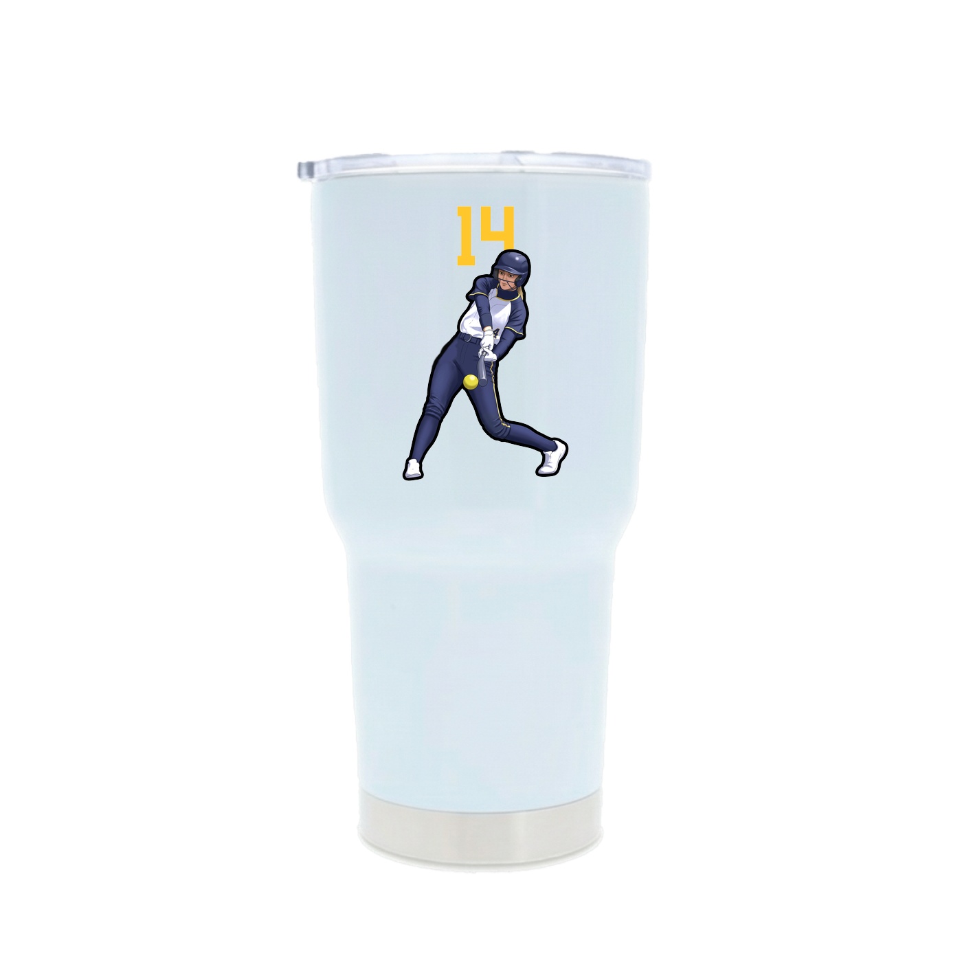 30oz Stainless Steel Tumbler — Number Top in White