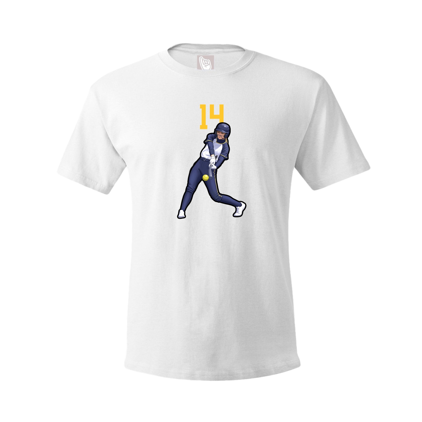 Youth Tee — Number Top in White