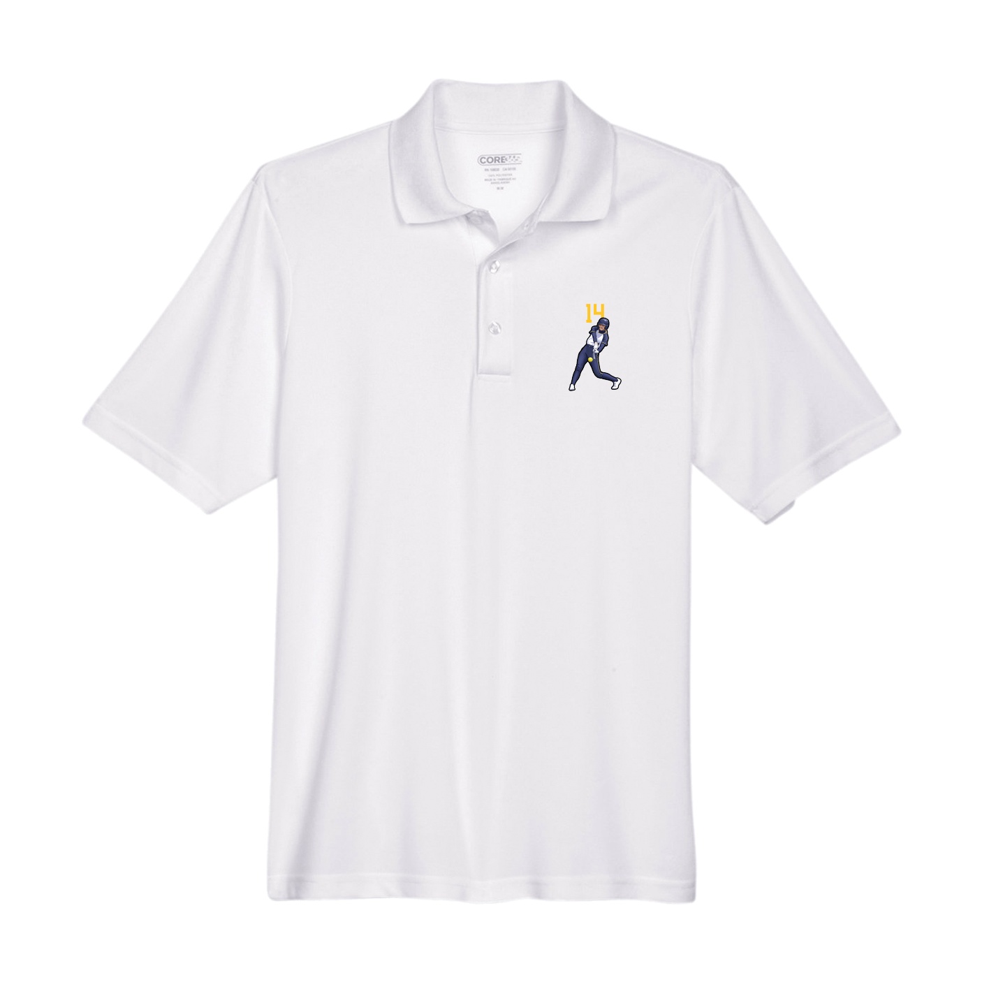 Performance Polo — Number Top in White