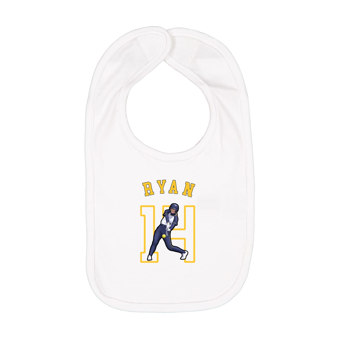 Infant Bib — Shirsey Arch in White