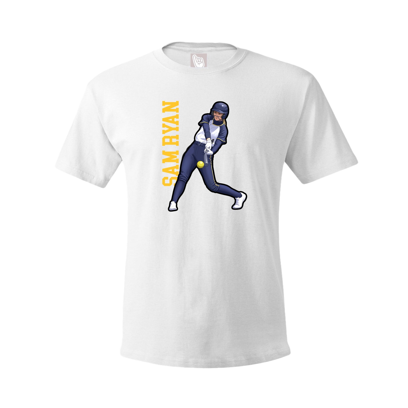 Tee — Name Vertical in White