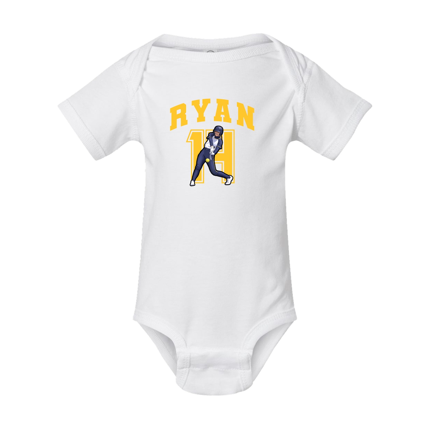 Baby Onesie — Number in White