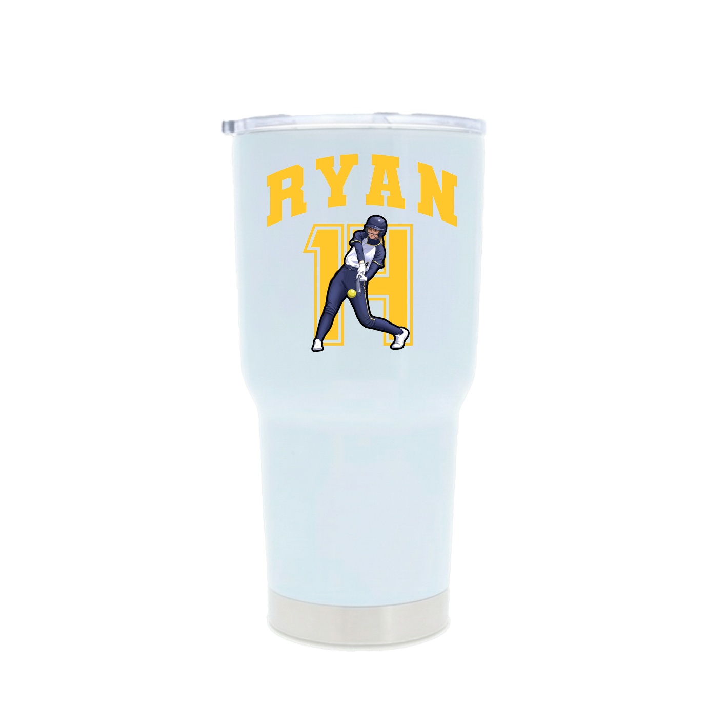 30oz Stainless Steel Tumbler — Number in White