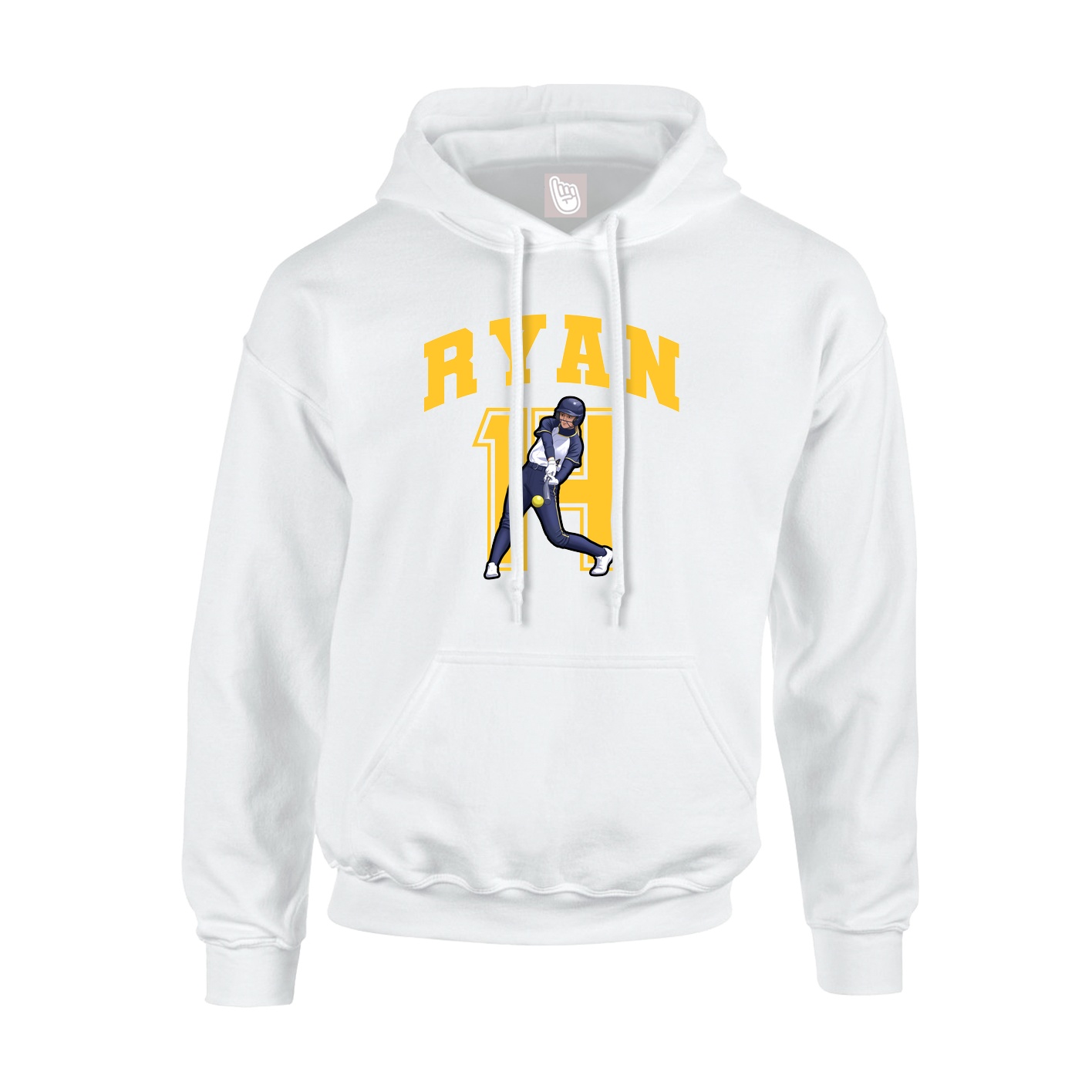 Youth Hoodie — Number in White
