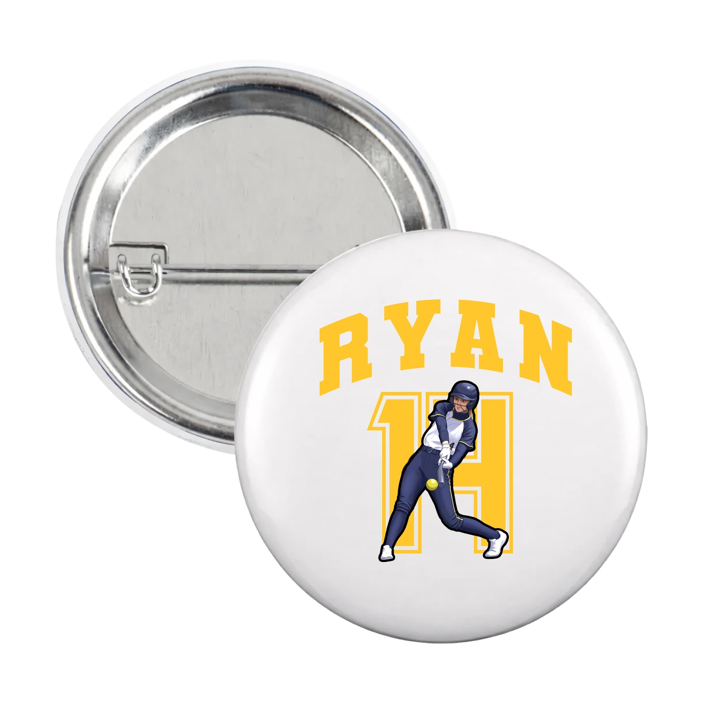 Game Day Button — Number in White