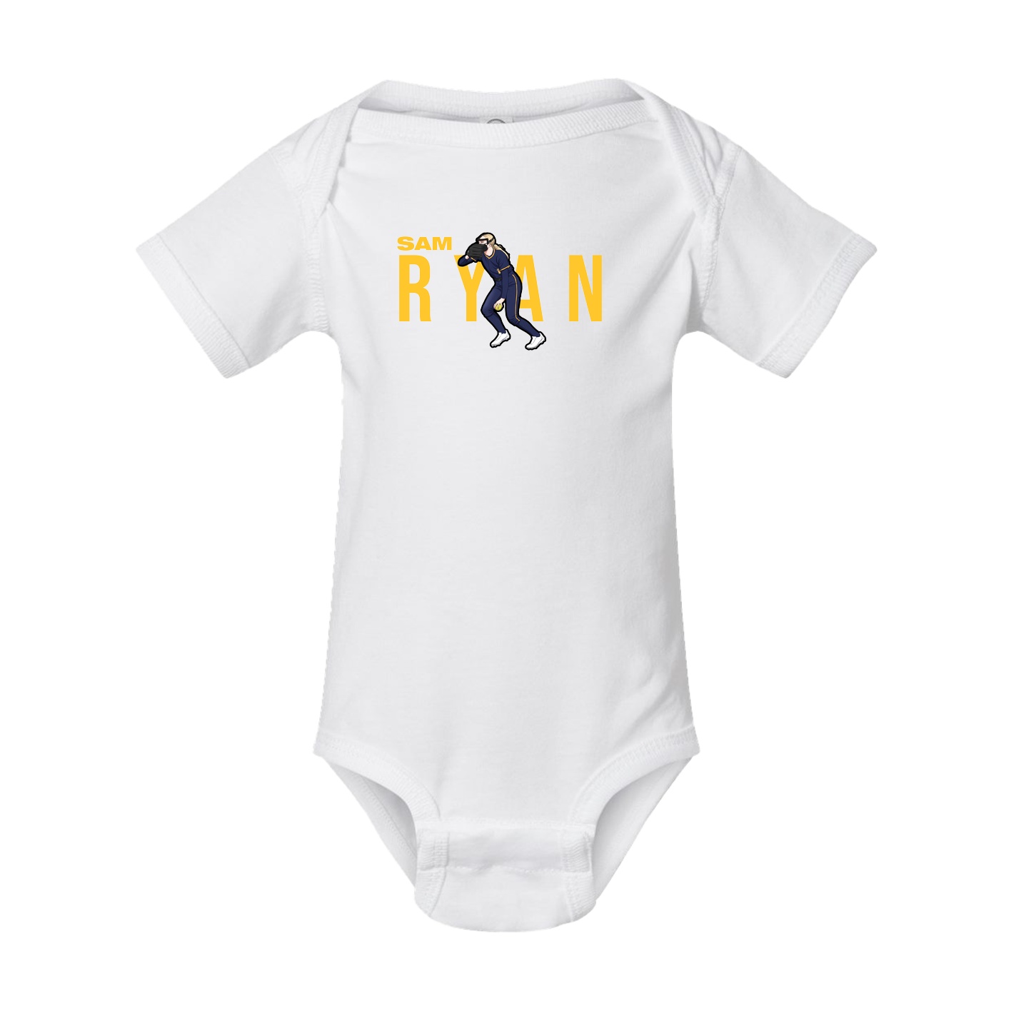Baby Onesie — Player Name in White