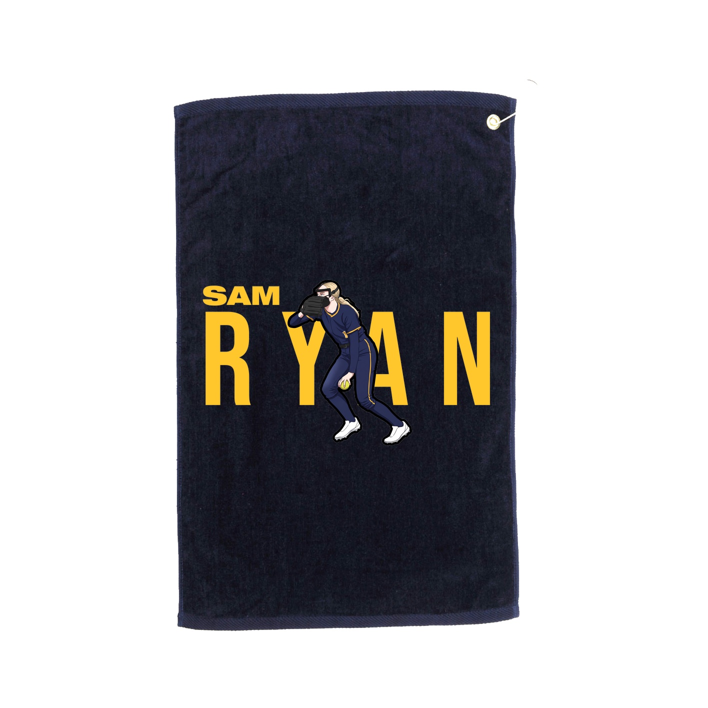 Golf Towel — Player Name in Navy