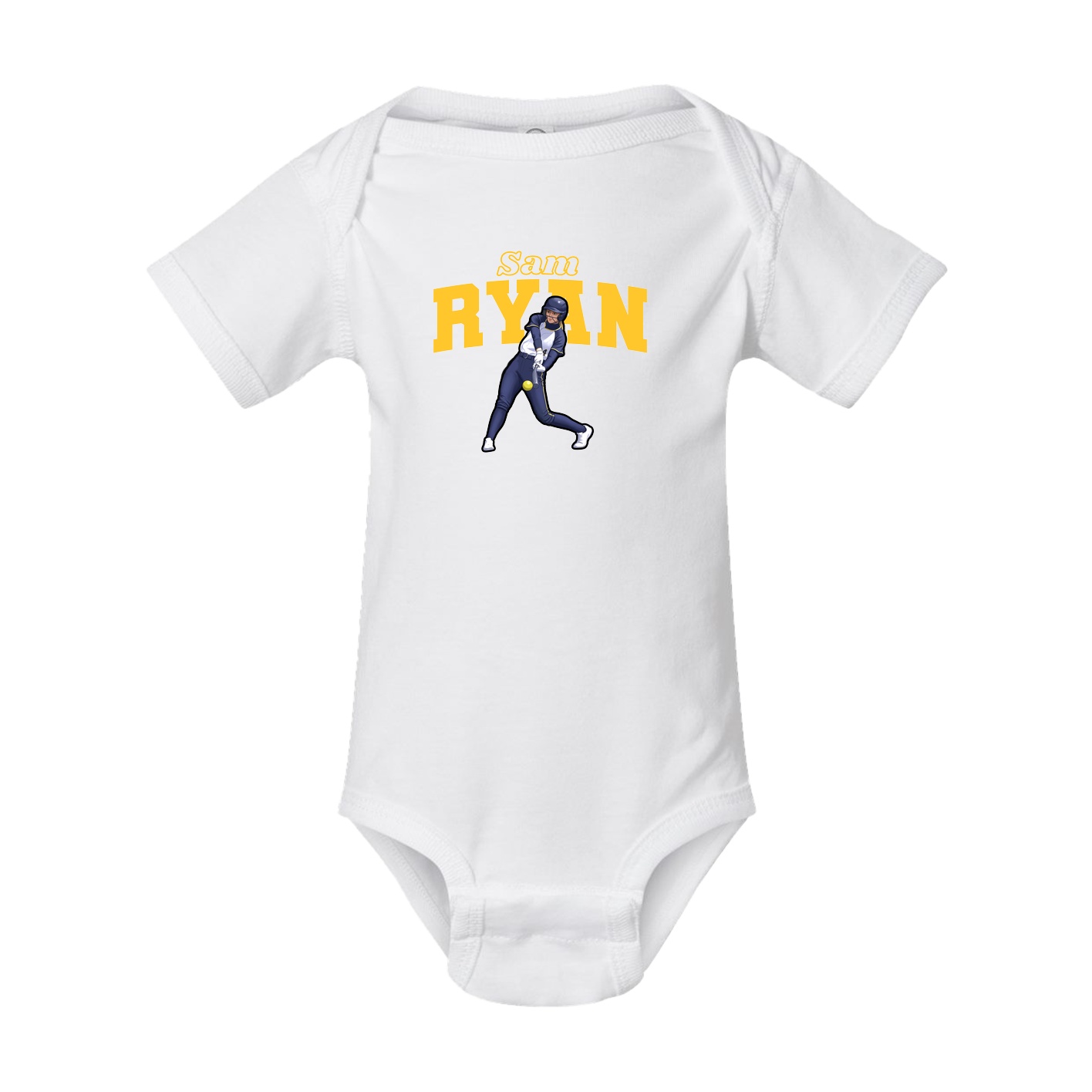 Baby Onesie — Name Arch in White
