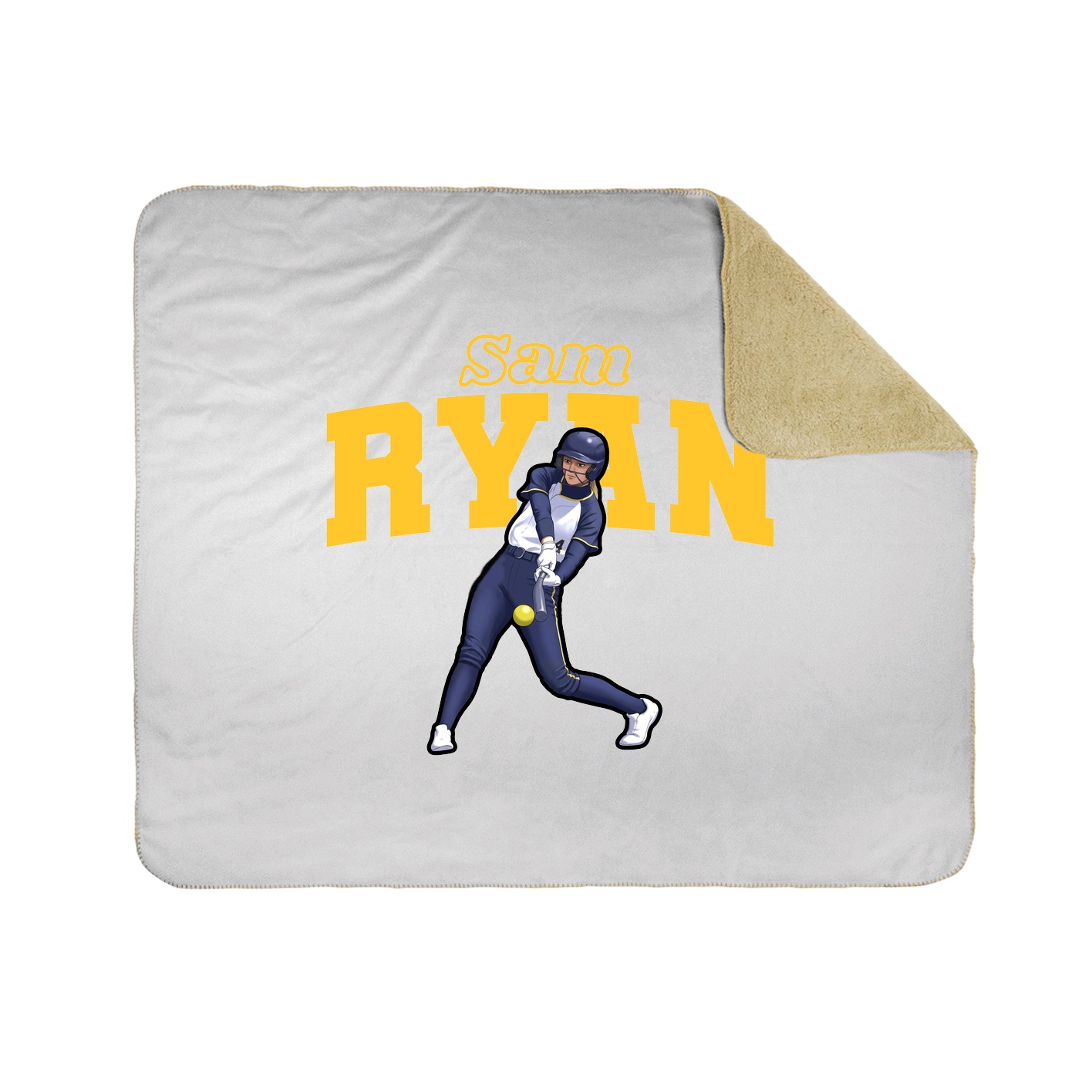 Throw Blanket — Name Arch in White