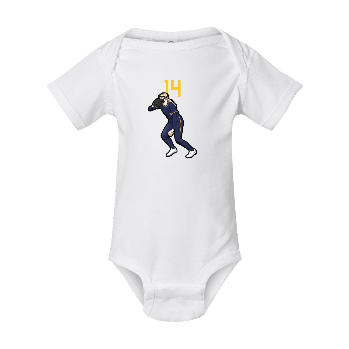 Baby Onesie — Number Top in White