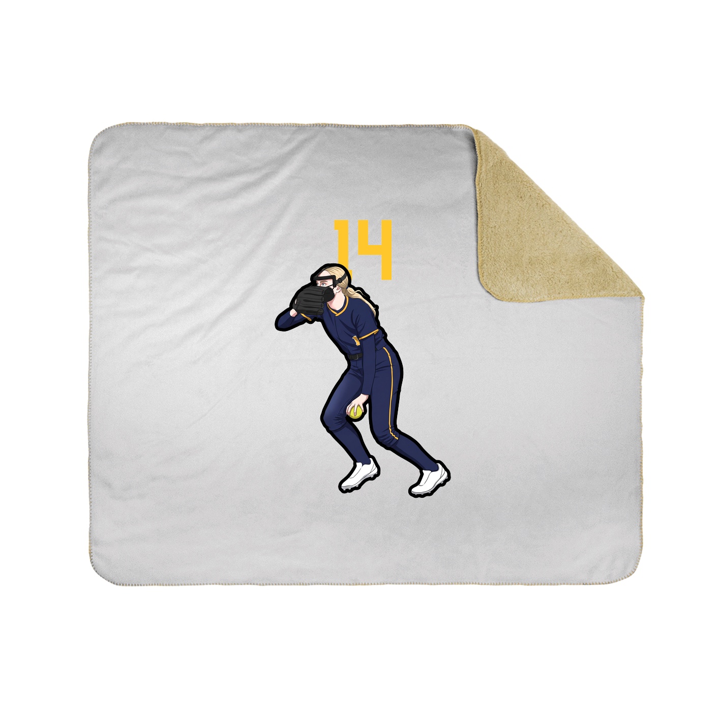 Throw Blanket — Number Top in White