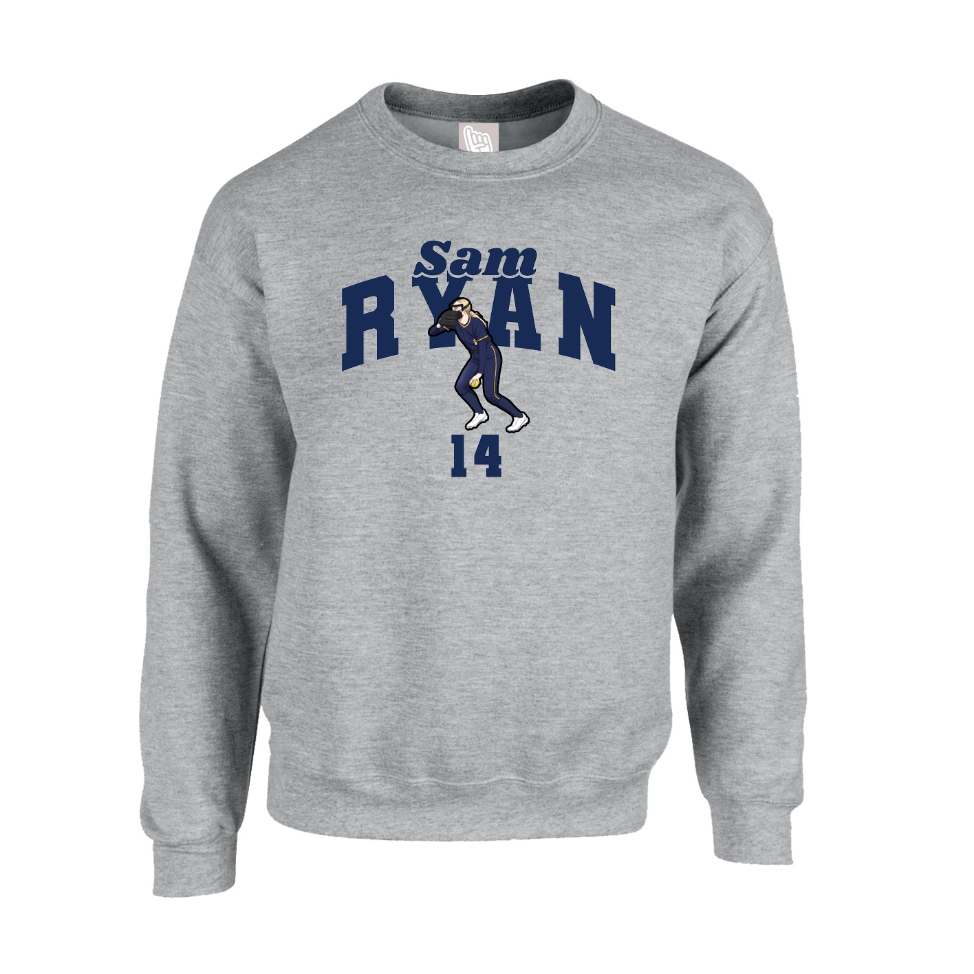 Fleece Crew — Signature Arch in Grey