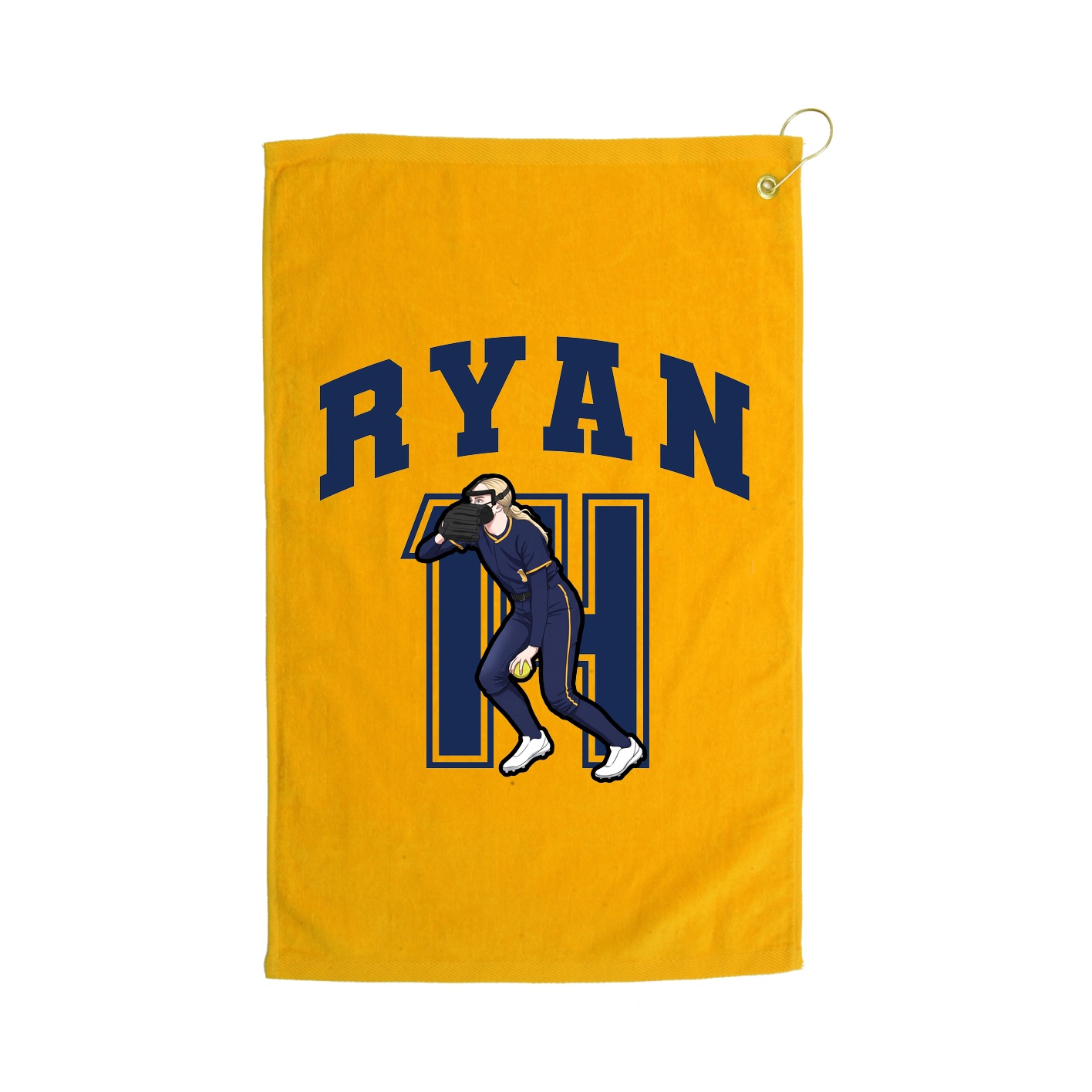 Golf Towel — Number in Gold