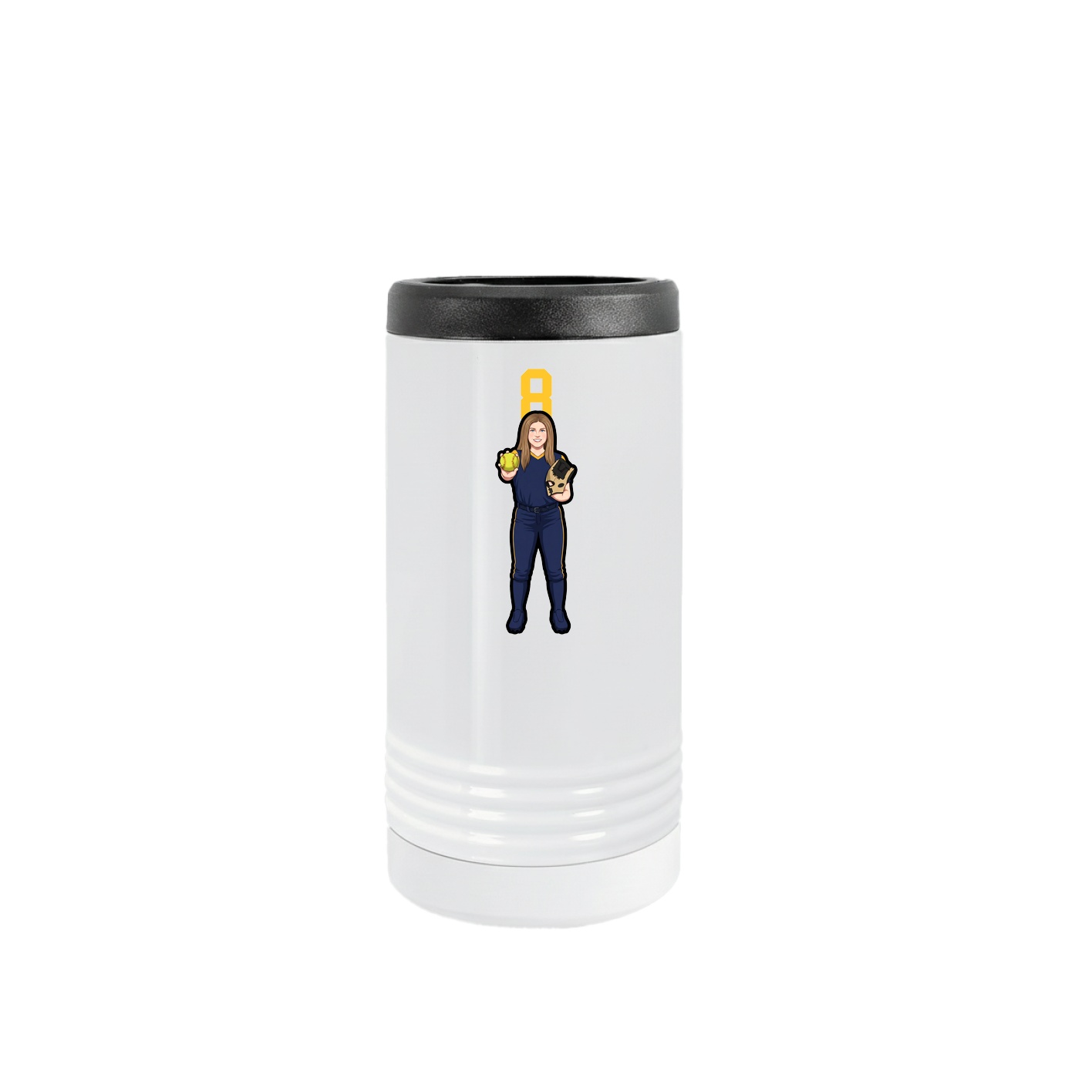 Slim Beverage Holder — Number Top in White