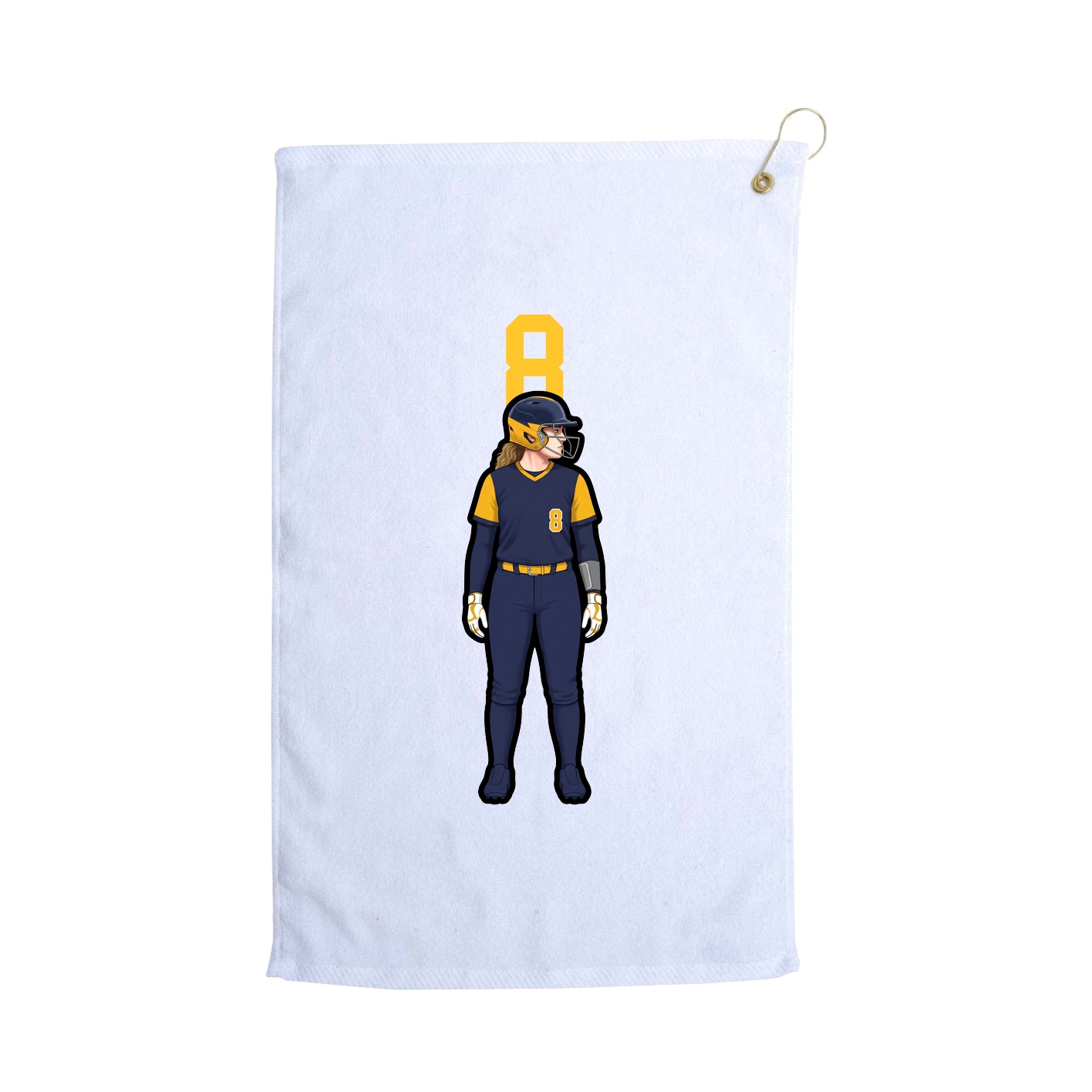 Golf Towel — Number Top in White