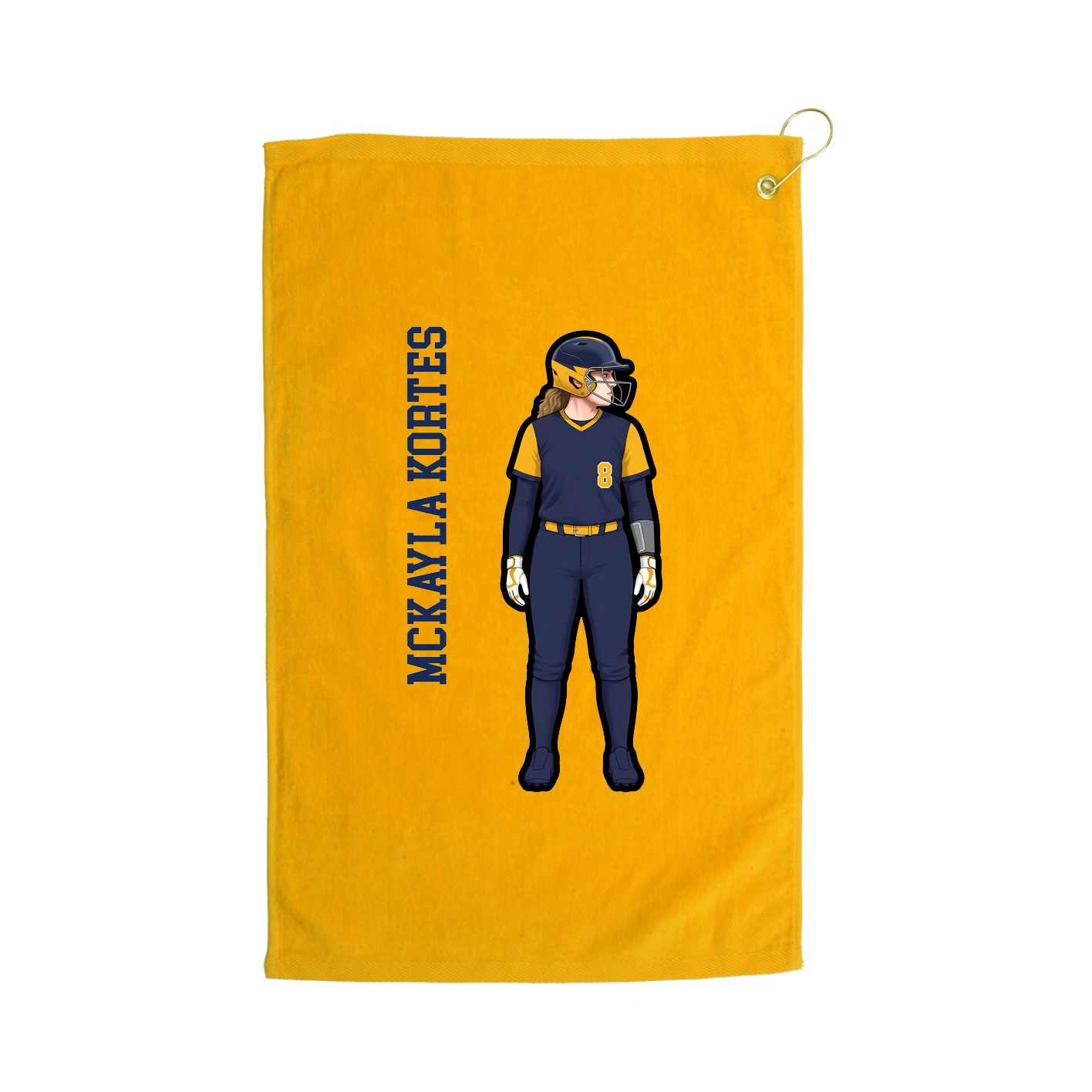 Golf Towel — Name Vertical in Gold