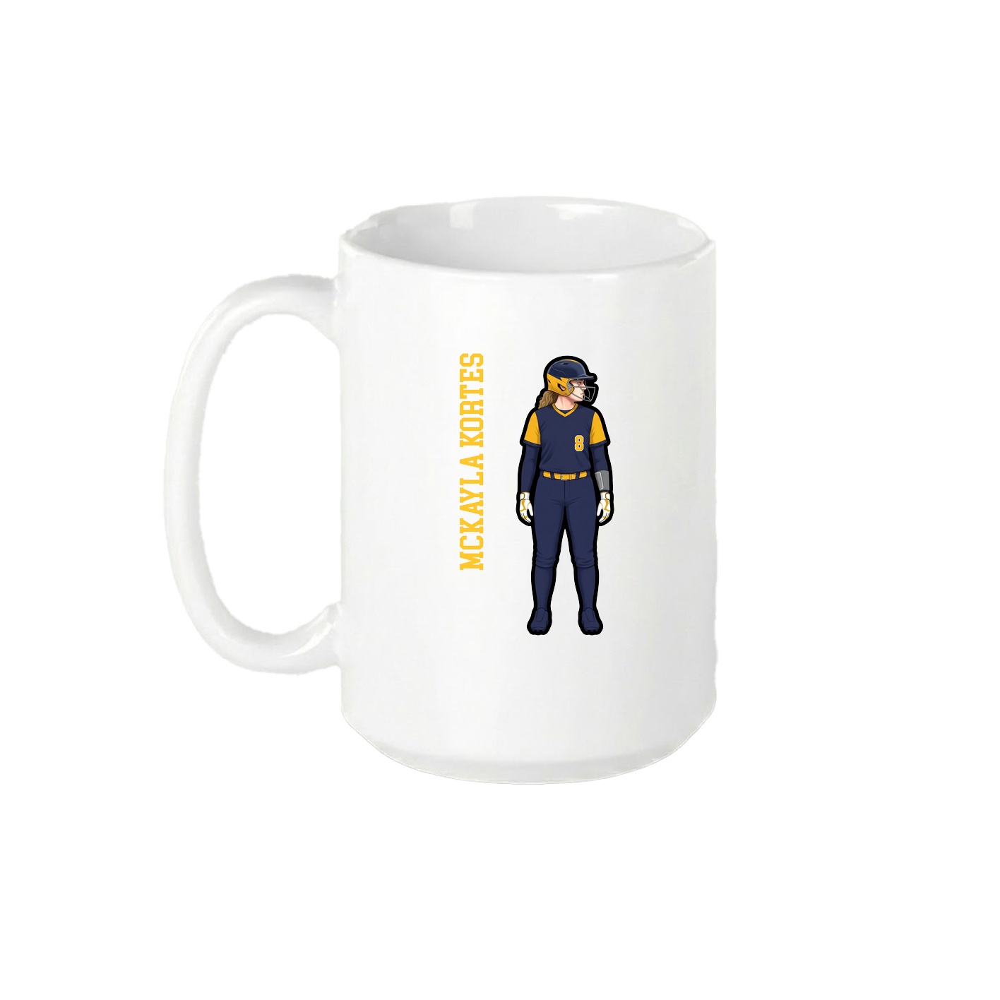 15oz Coffee Mug — Name Vertical in White