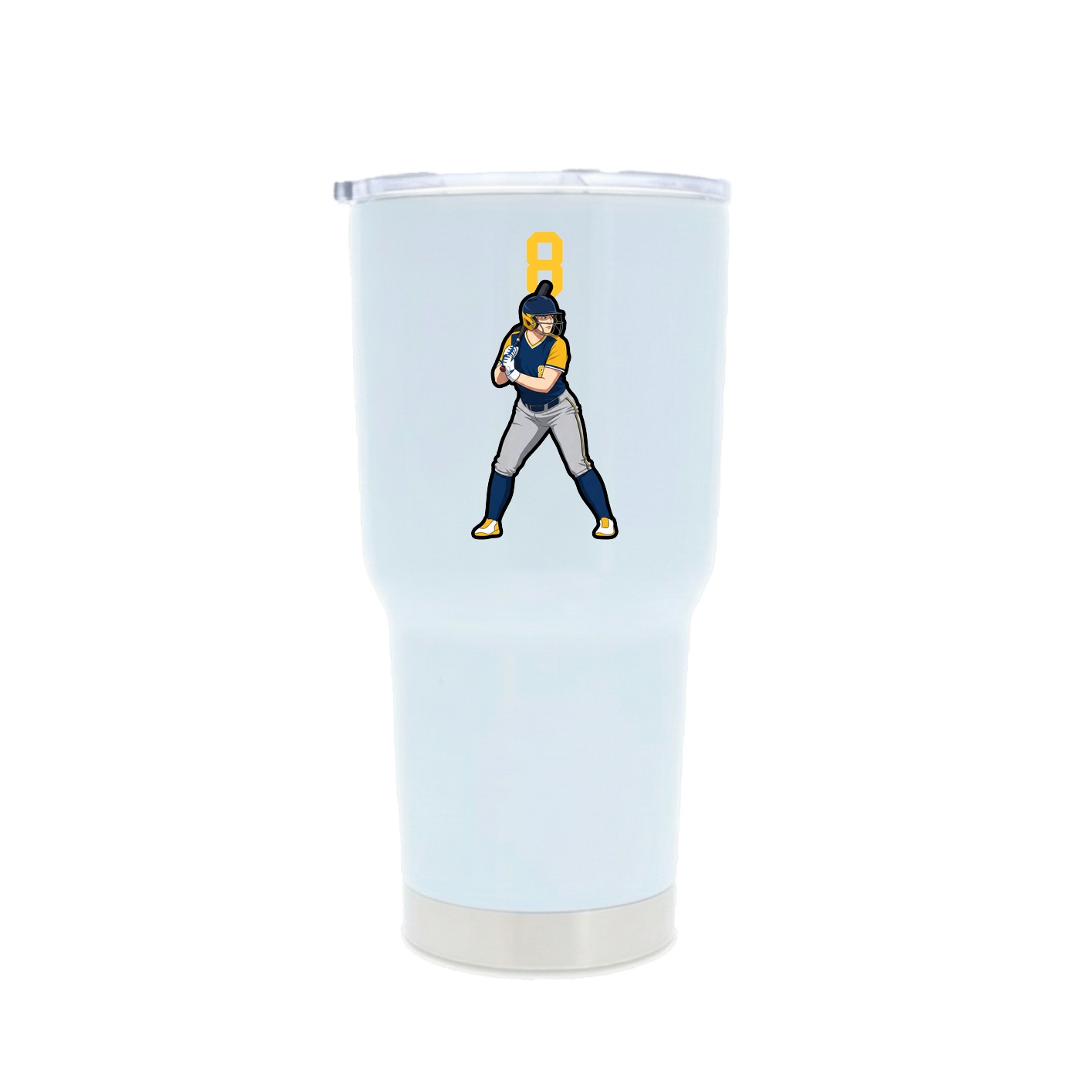 30oz Stainless Steel Tumbler — Number Top in White