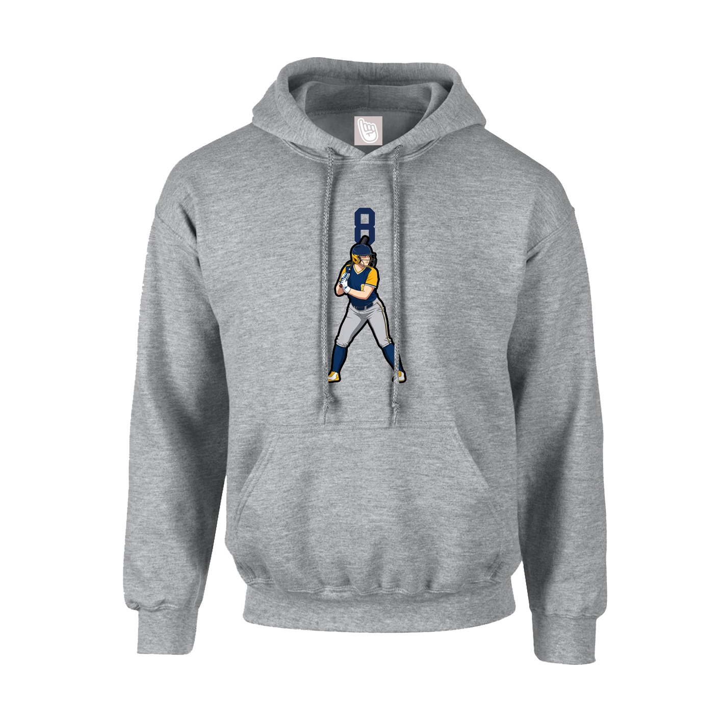 Youth Hoodie — Number Top in Grey