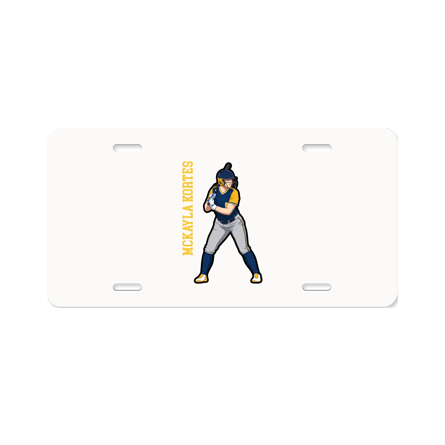 License Plate — Name Vertical in Classic