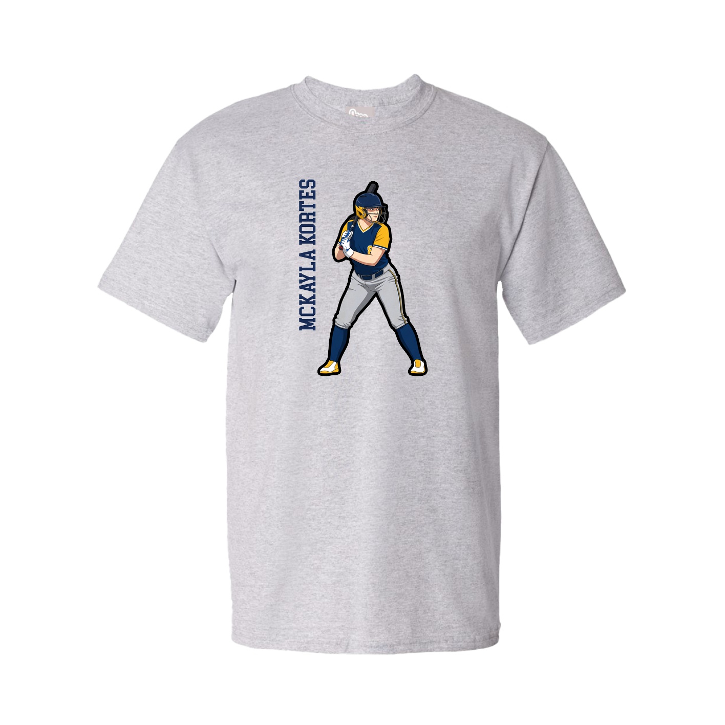 Tee — Name Vertical in Grey