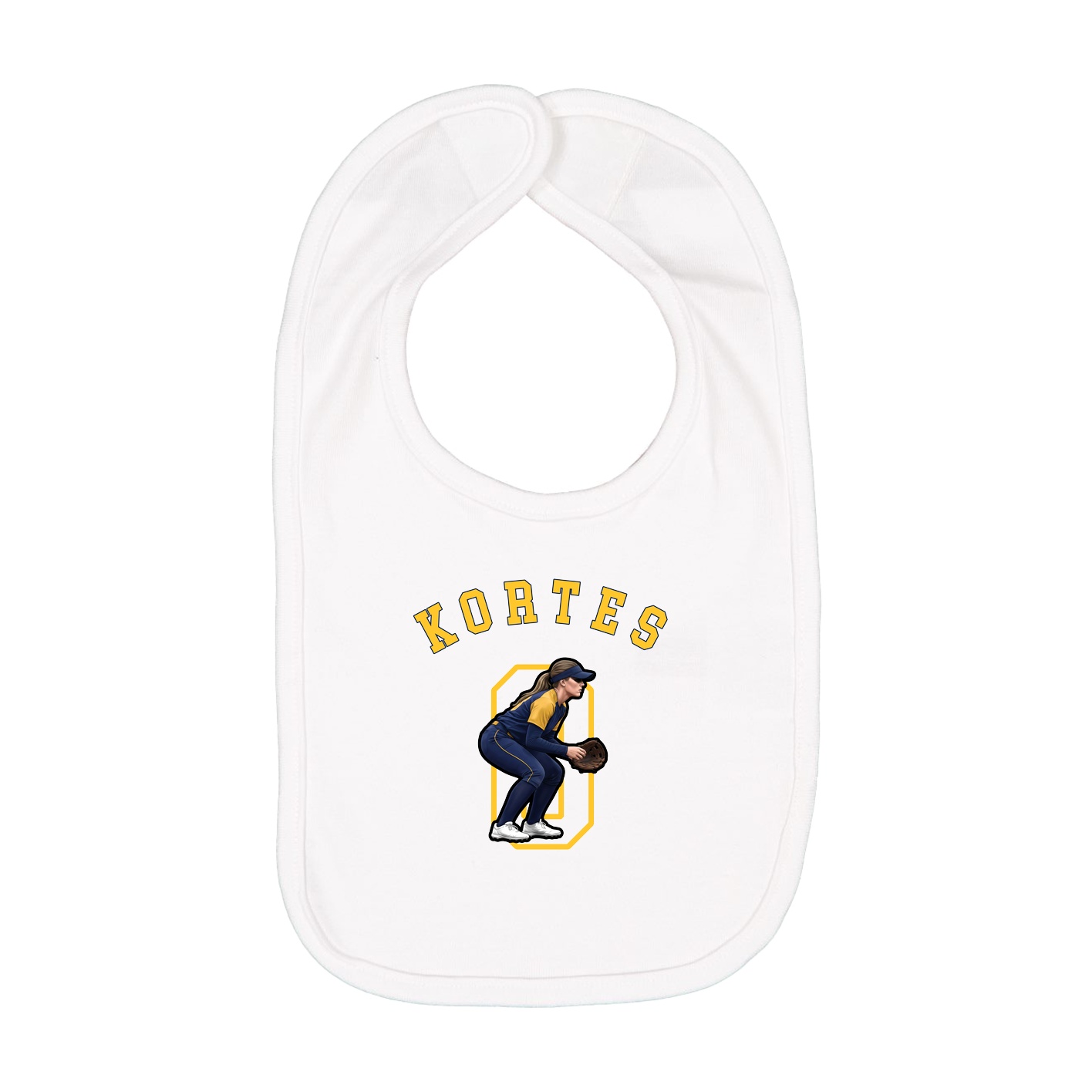 Infant Bib — Shirsey Arch in White