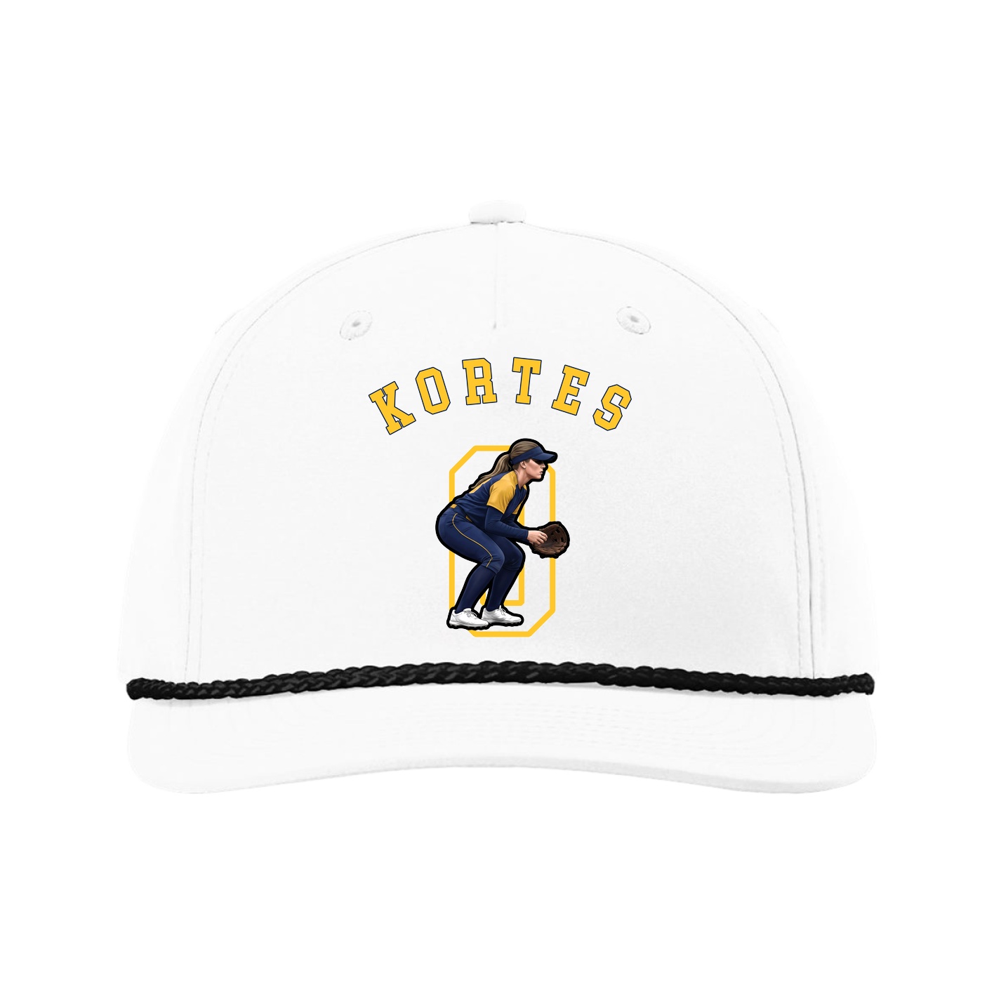 Five-Panel Classic Rope Cap — Shirsey Arch in White