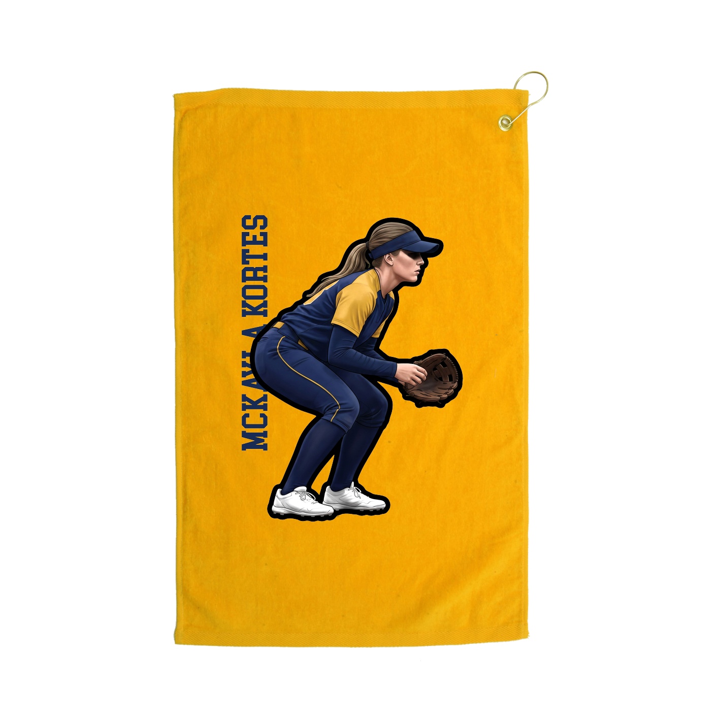 Golf Towel — Name Vertical in Gold