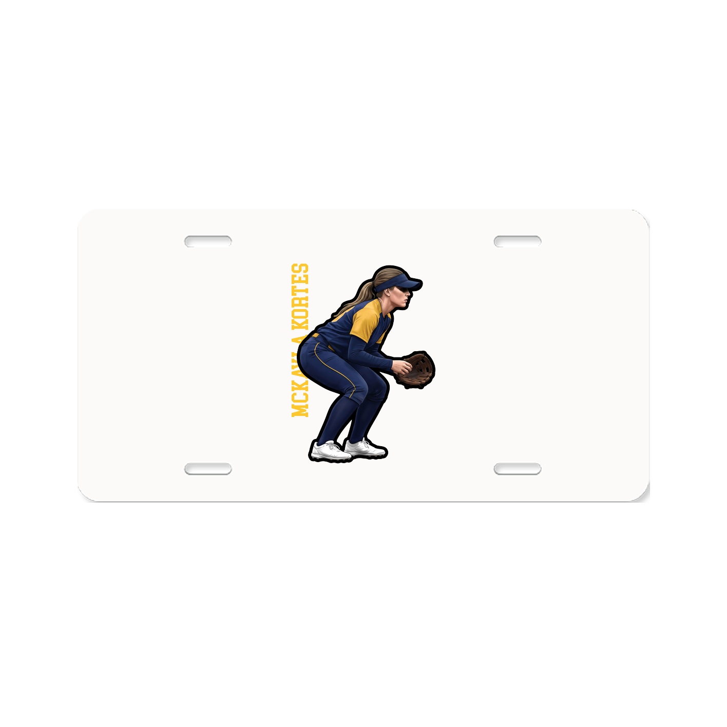 License Plate — Name Vertical in Classic