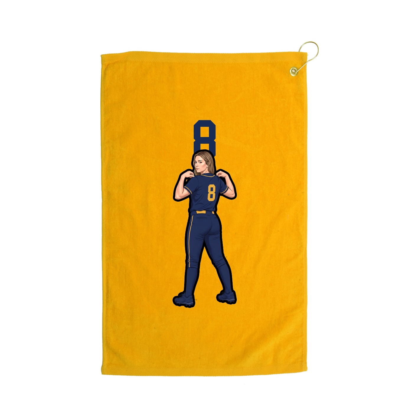 Golf Towel — Number Top in Gold