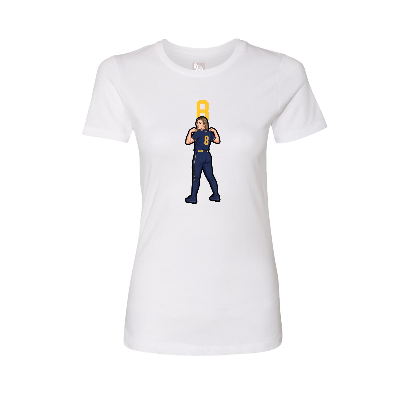 Fitted Women's Tee — Number Top in White