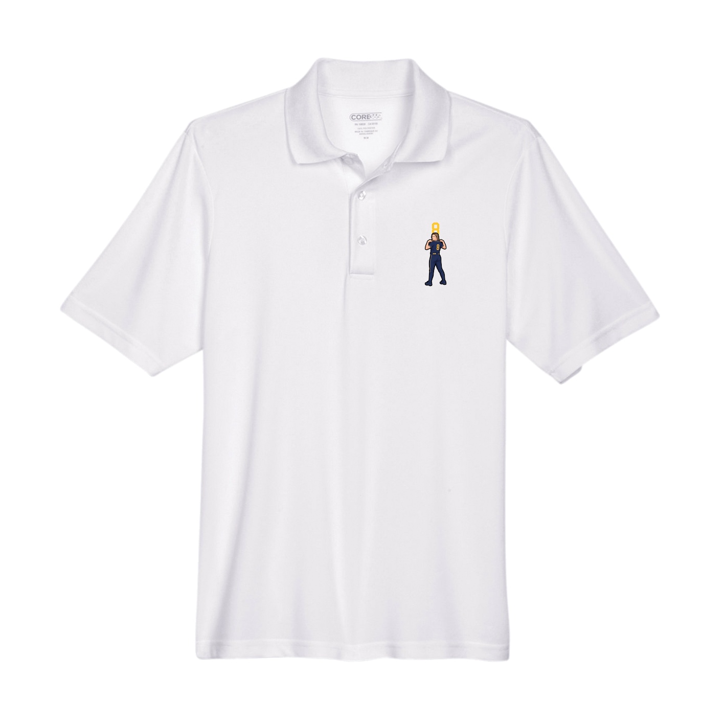 Performance Polo — Number Top in White