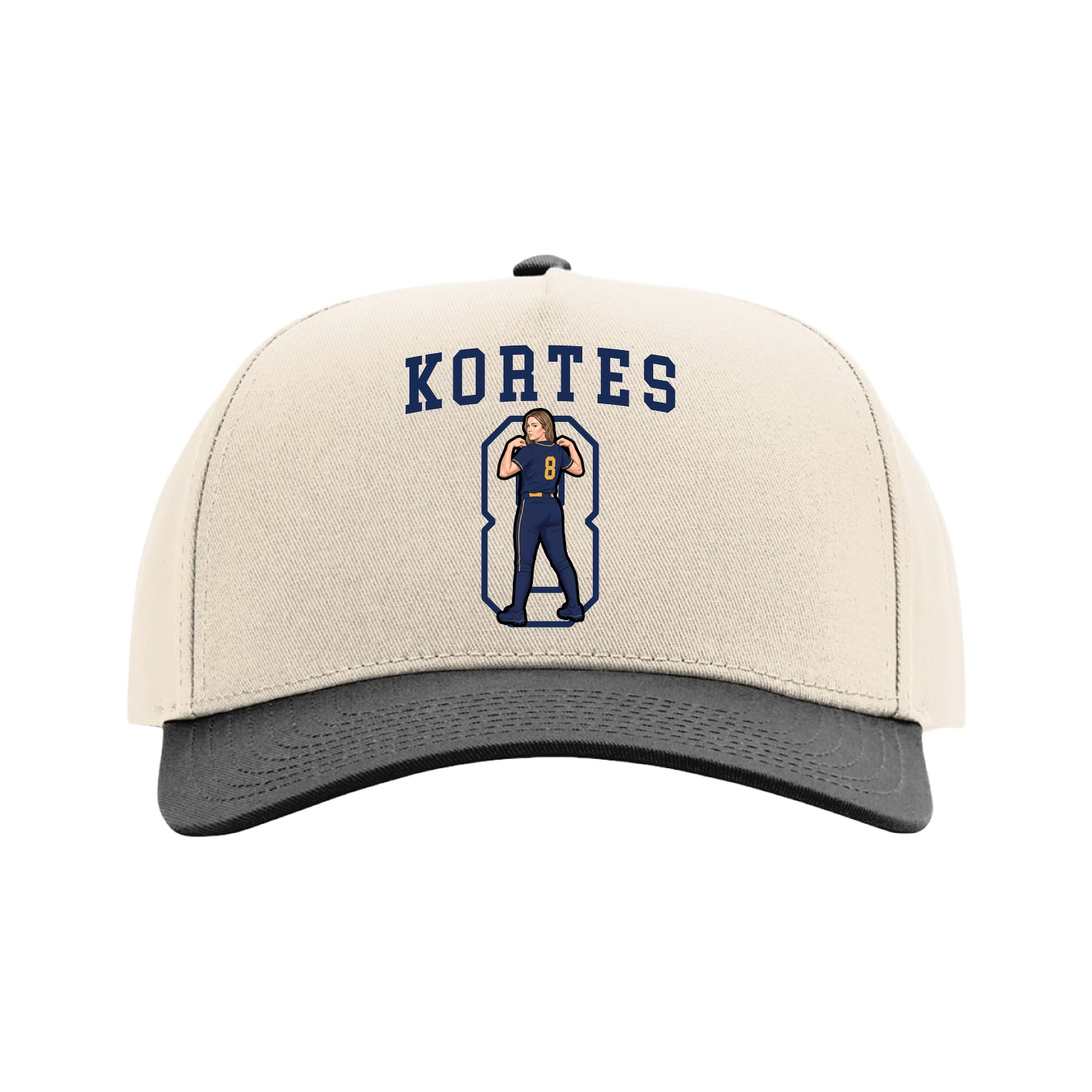 Full Fabric Five-Panel Champ Cap — Shirsey in Cream/Black