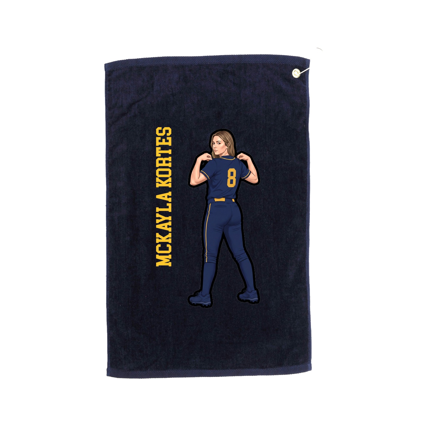 Golf Towel — Name Vertical in Navy