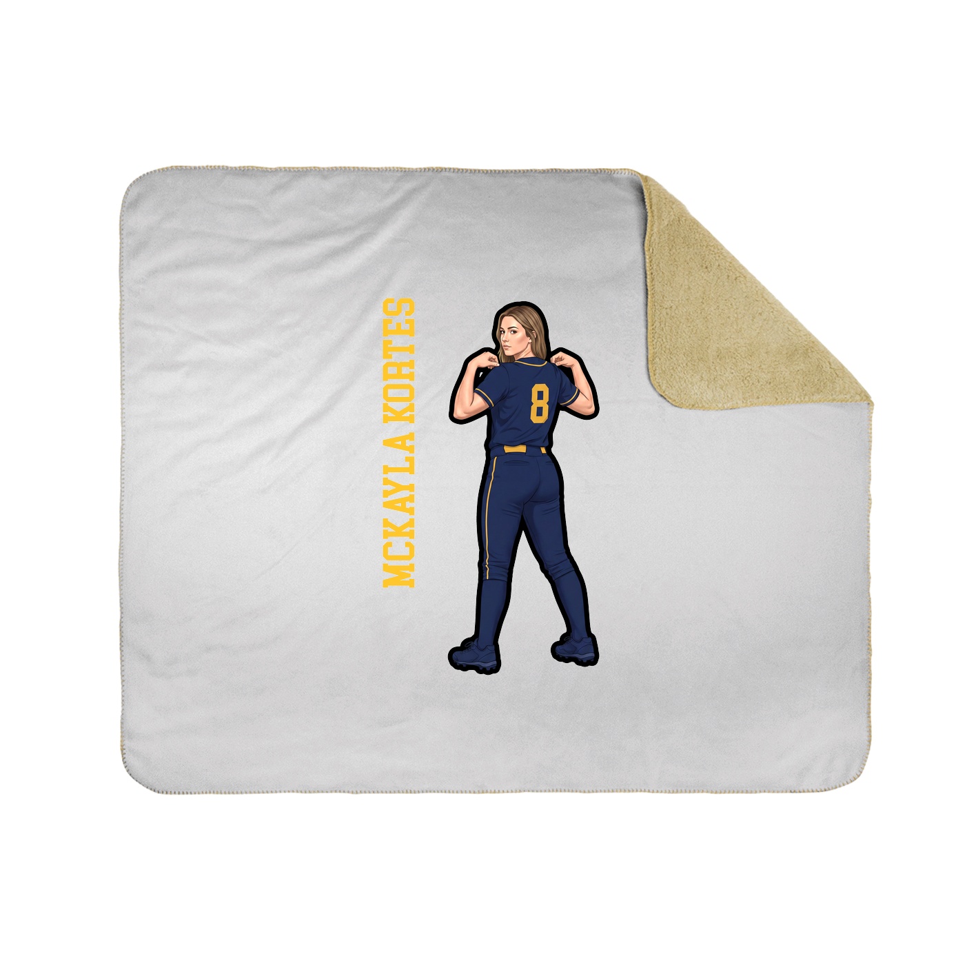 Throw Blanket — Name Vertical in White