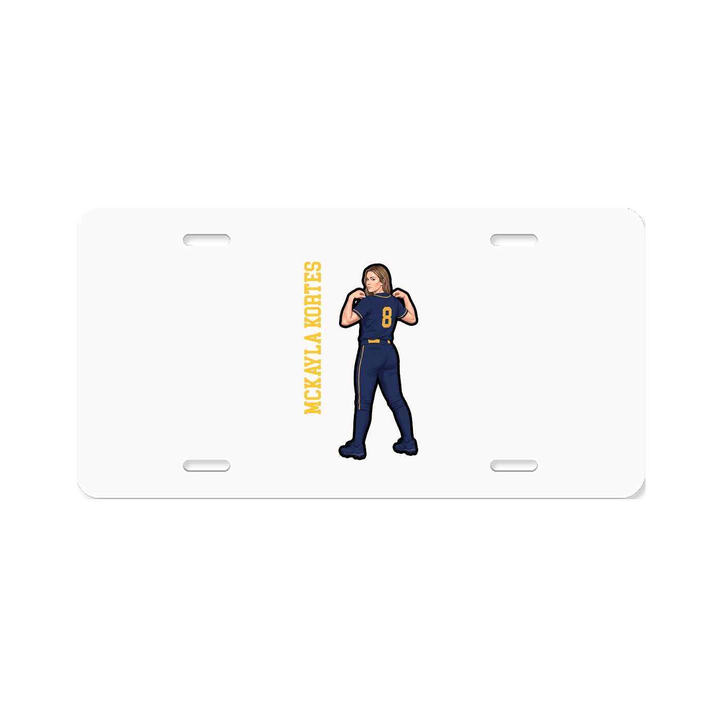 License Plate — Name Vertical in Classic