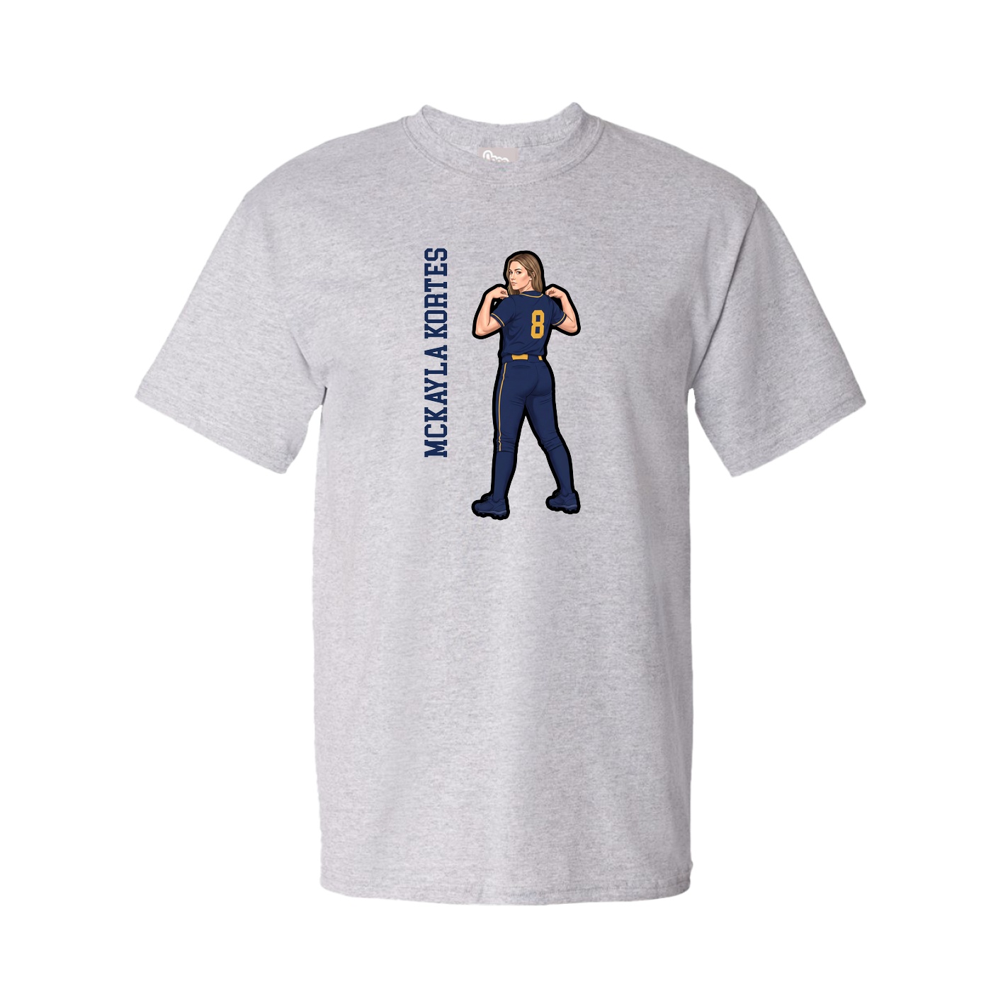 Youth Tee — Name Vertical in Grey