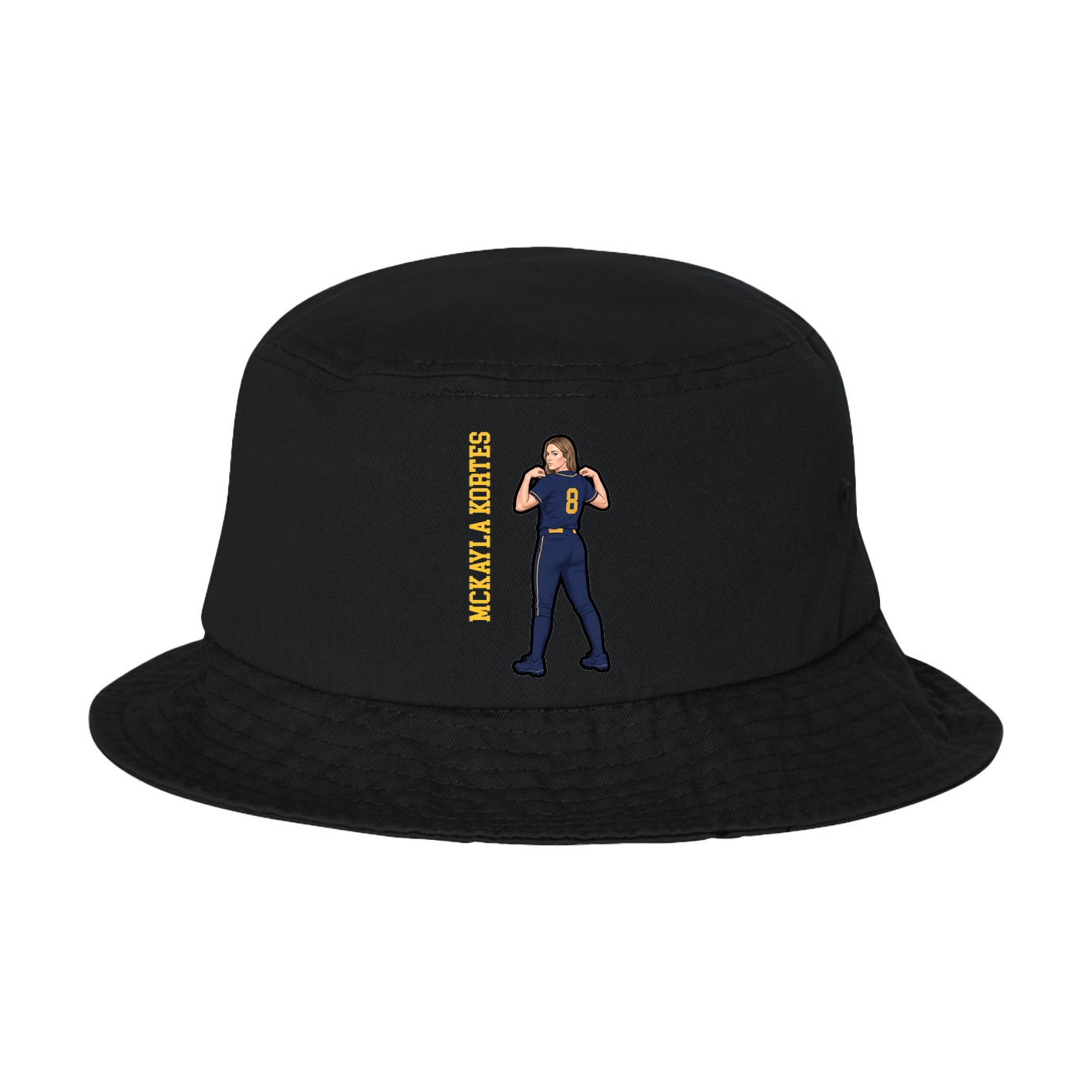 Bucket Cap — Name Vertical in Black