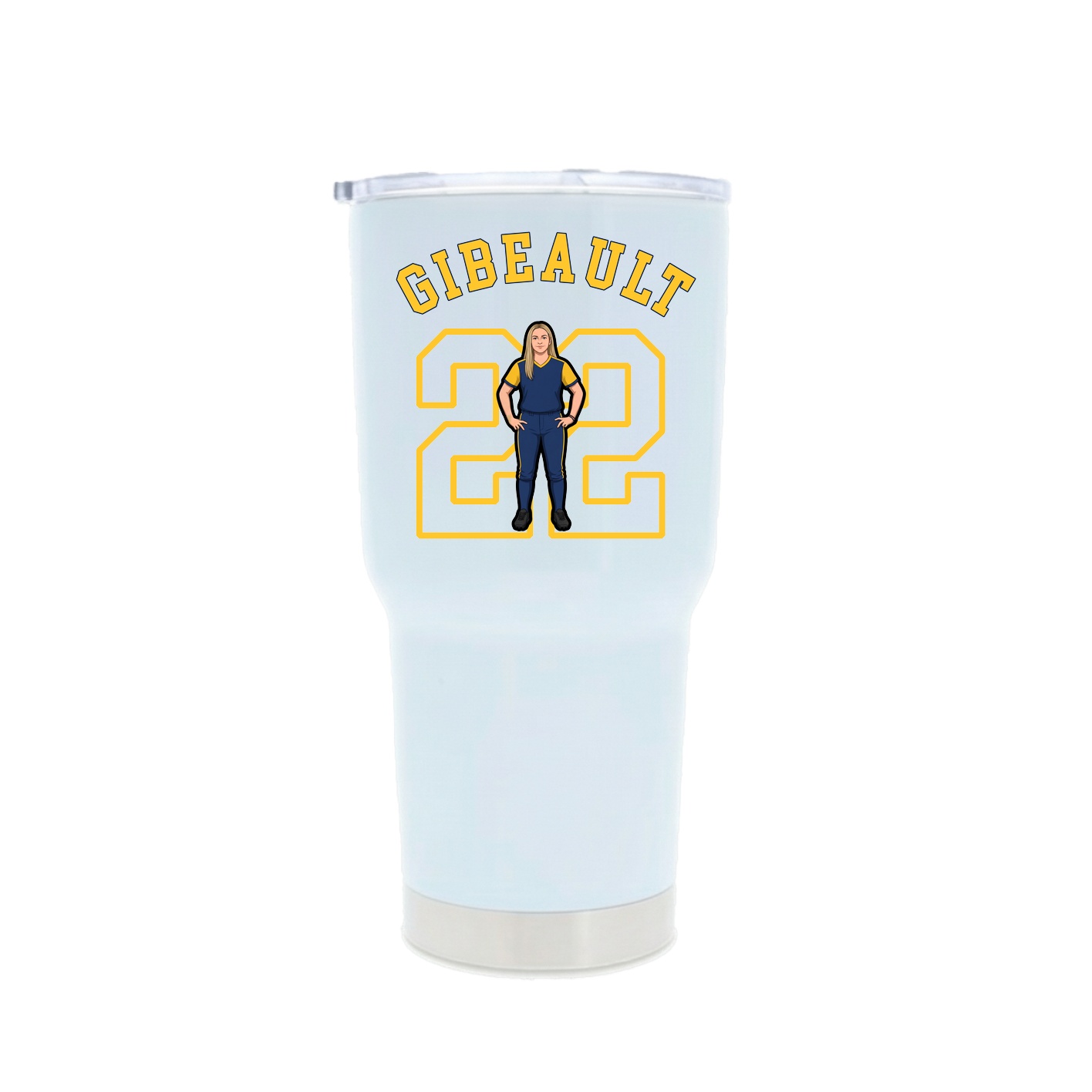30oz Stainless Steel Tumbler — Shirsey Arch in White