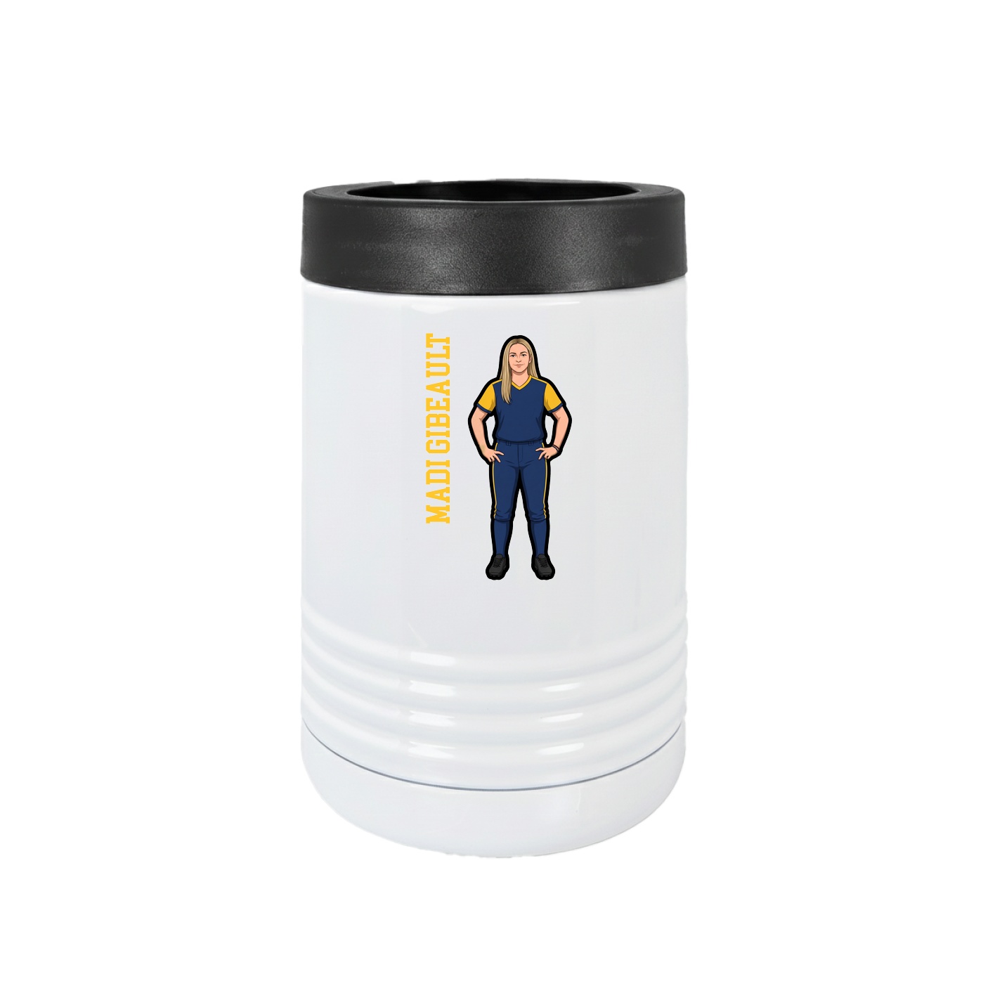 Beverage Holder — Name Vertical in White