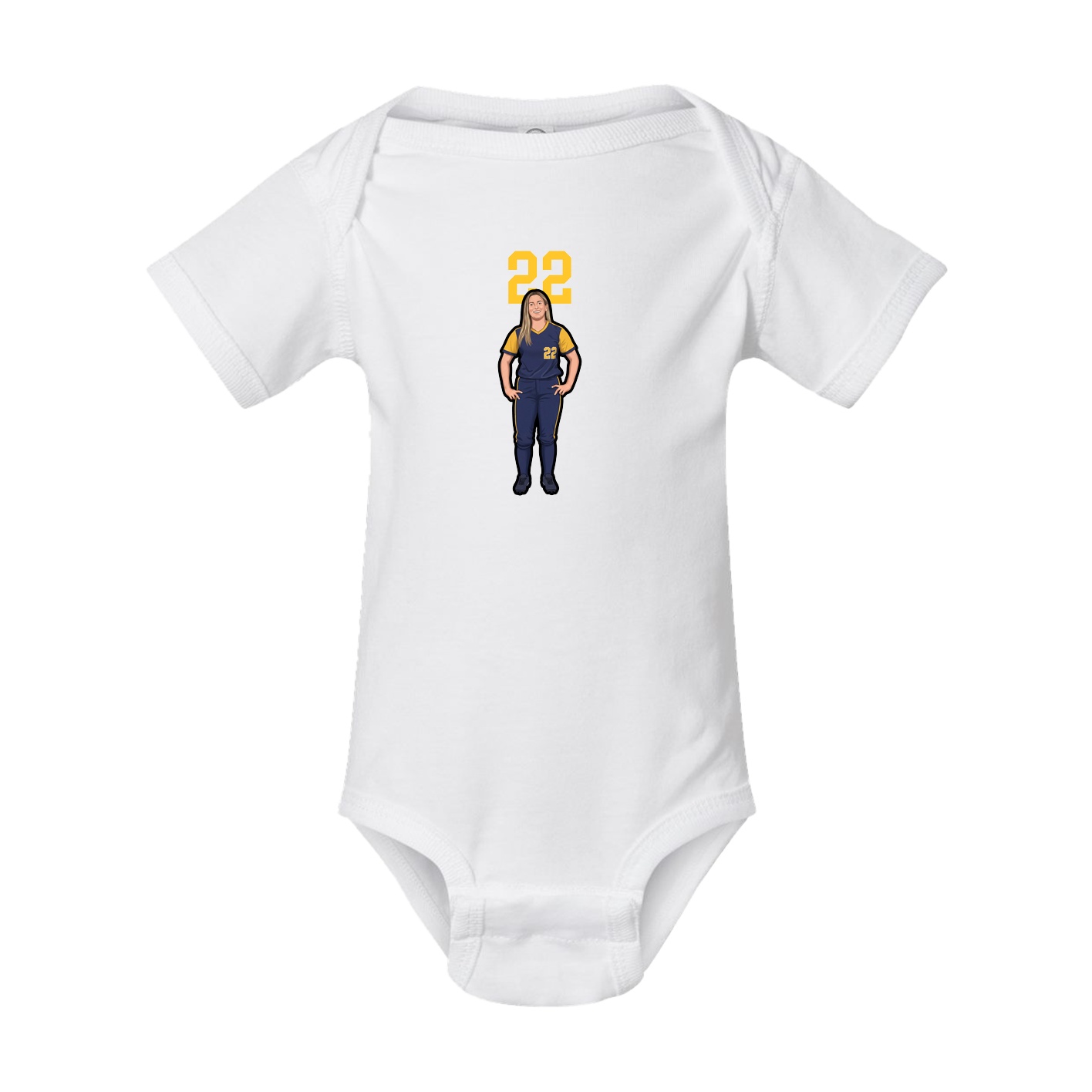 Baby Onesie — Number Top in White