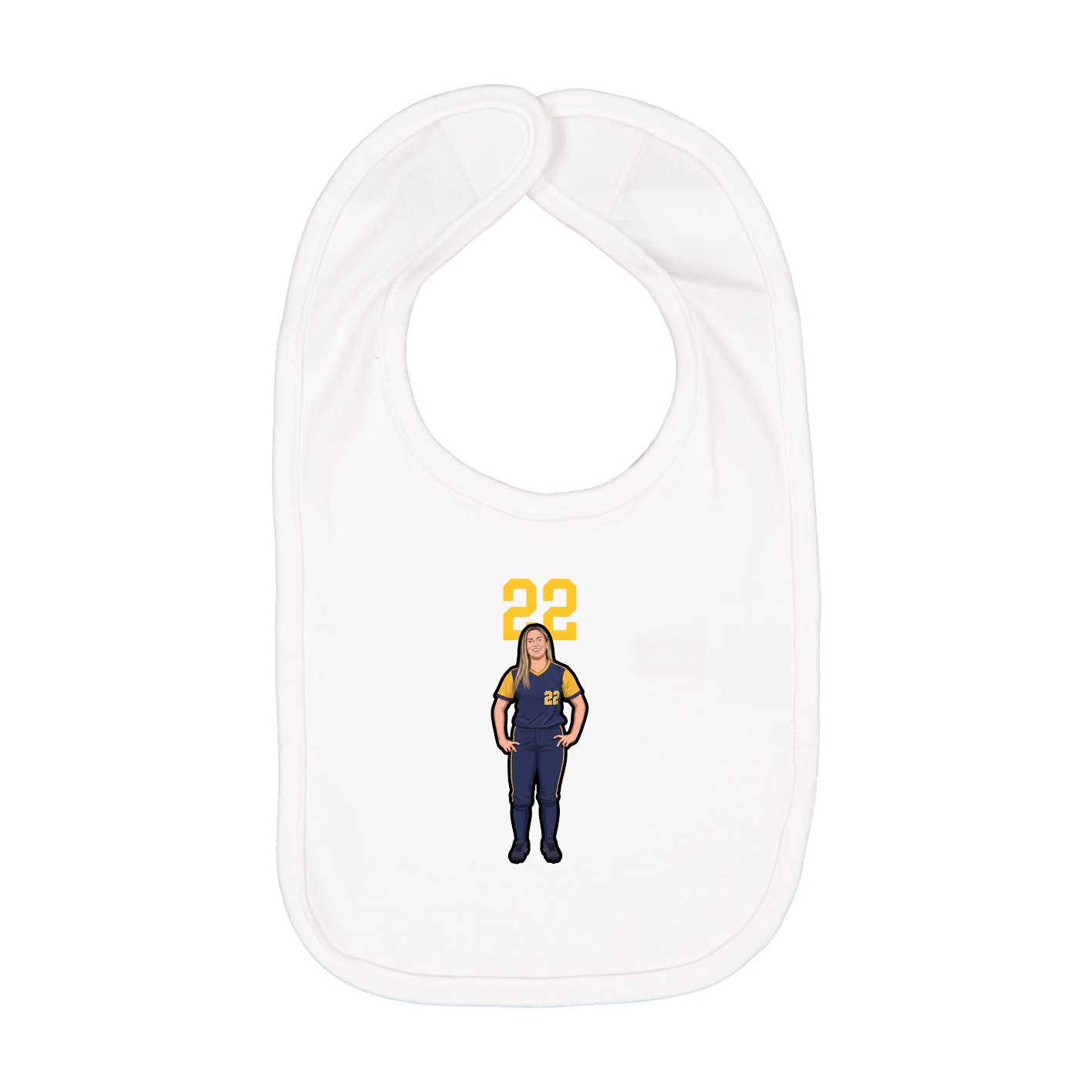 Infant Bib — Number Top in White