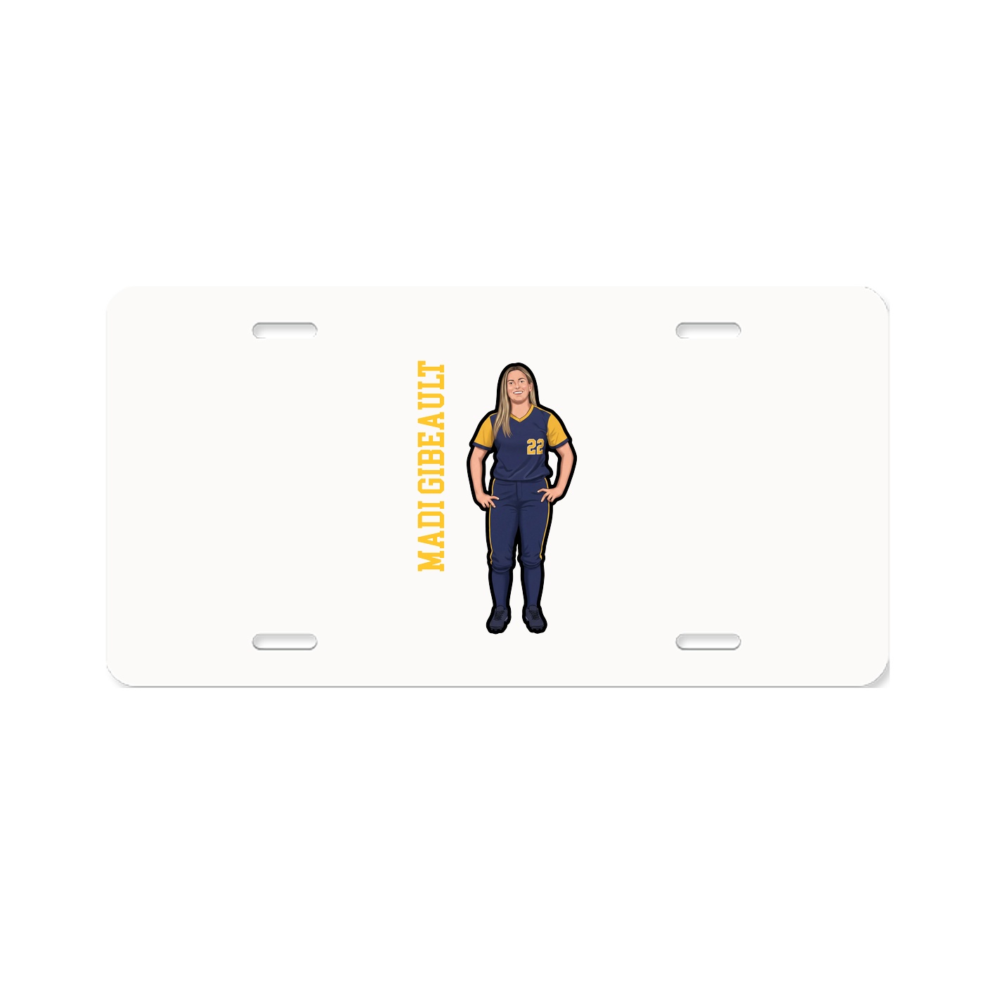 License Plate — Name Vertical in Classic