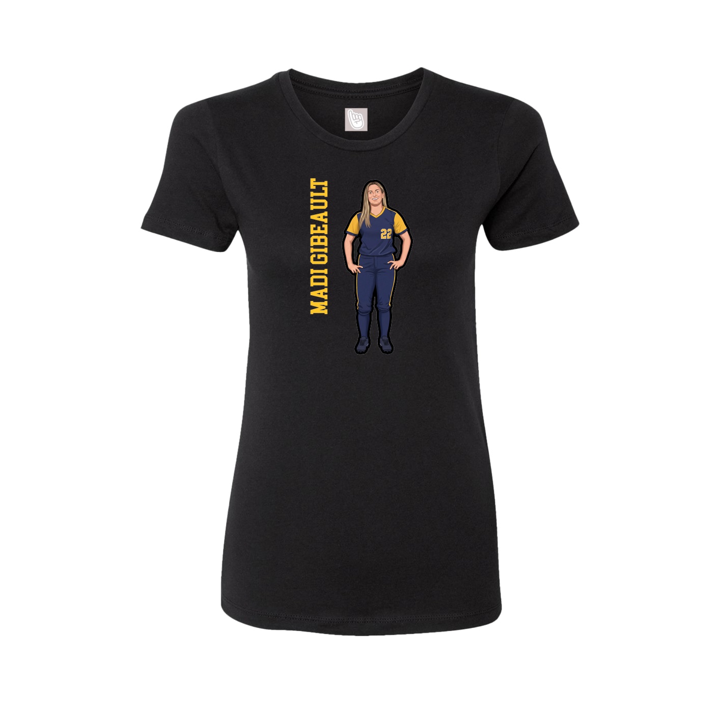Womens Tee — Name Vertical in Black